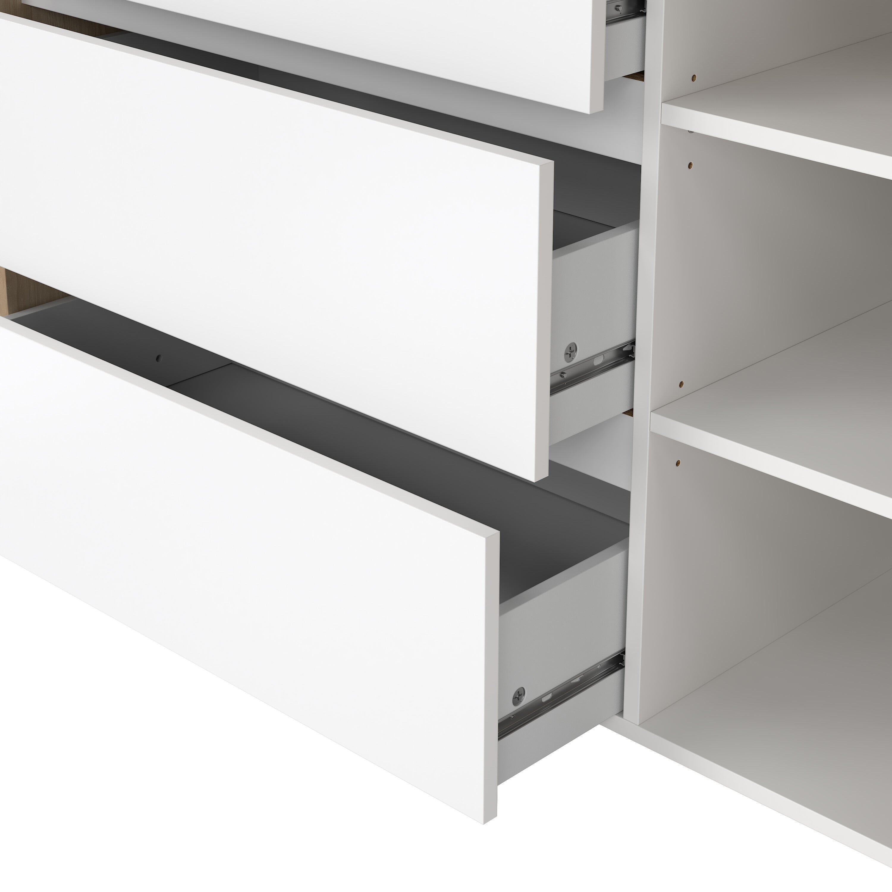 Next Sideboard with 1 door and 3 drawers Jackson Hickory White high gloss – FTG, view 9