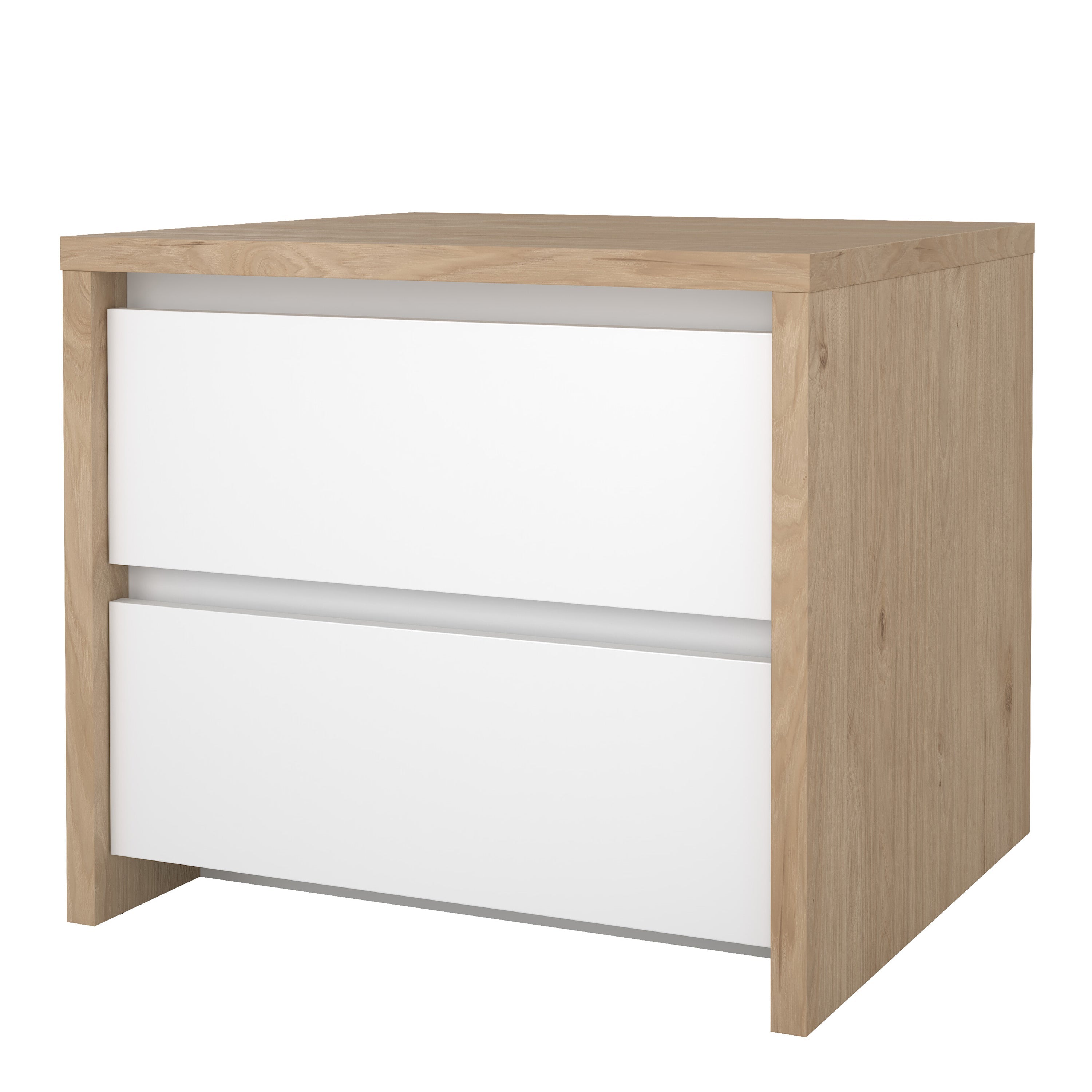 Next Nightstand 2 drawers Jackson Hickory White high gloss – FTG, view 3