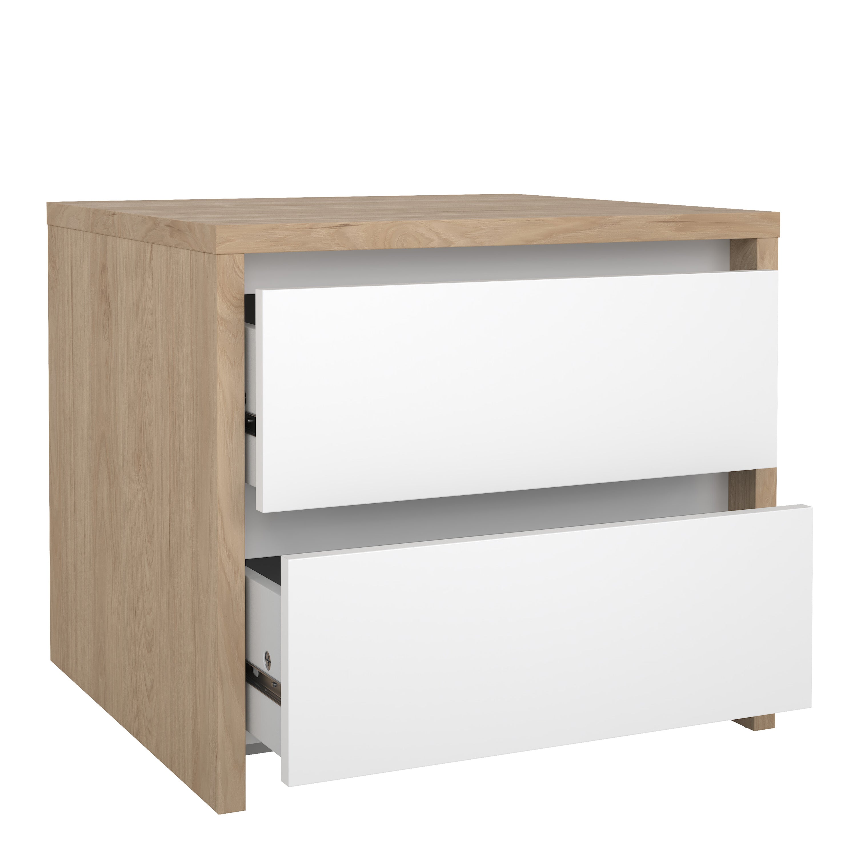 Next Nightstand 2 drawers Jackson Hickory White high gloss – FTG, view 5