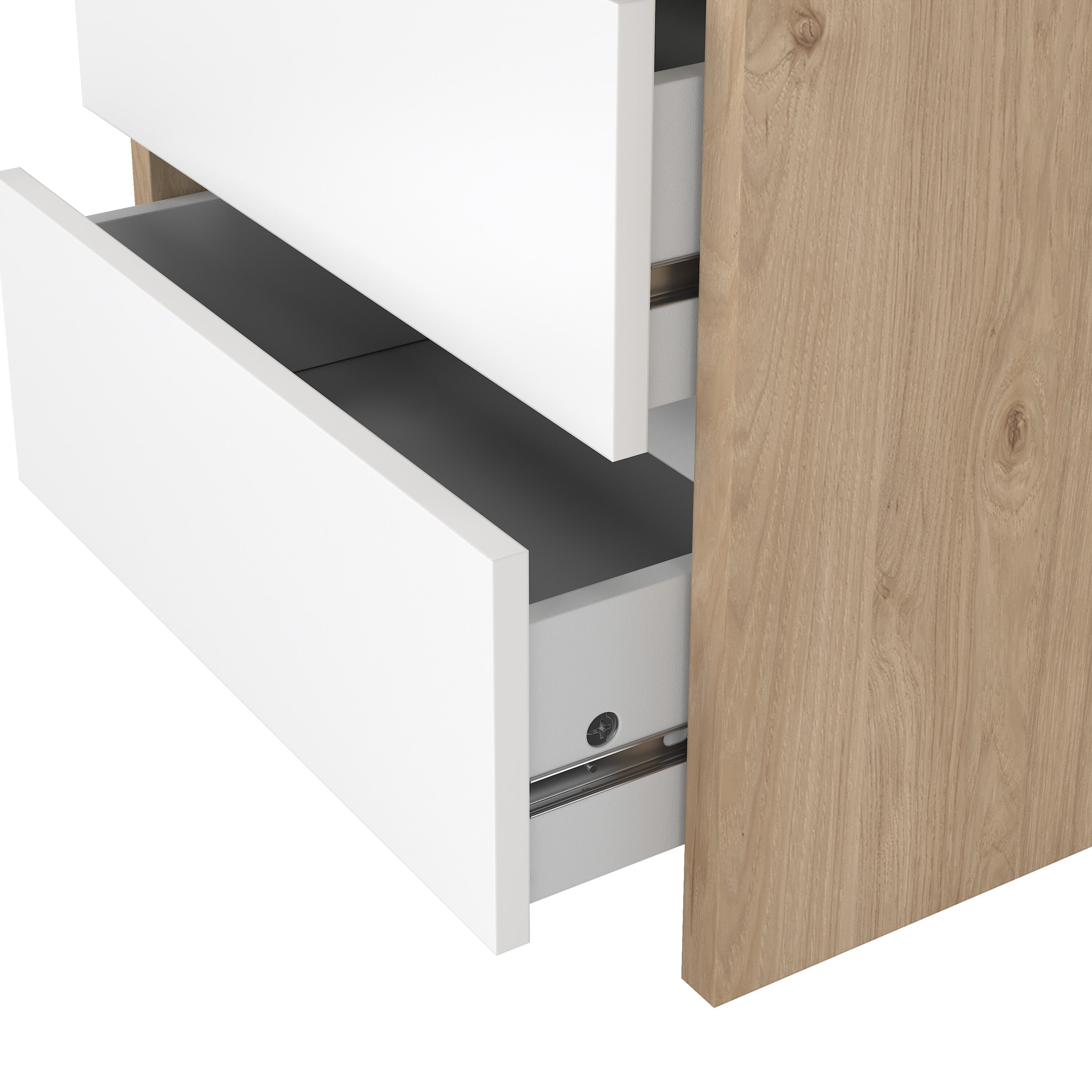 Next Nightstand 2 drawers Jackson Hickory White high gloss – FTG, view 9