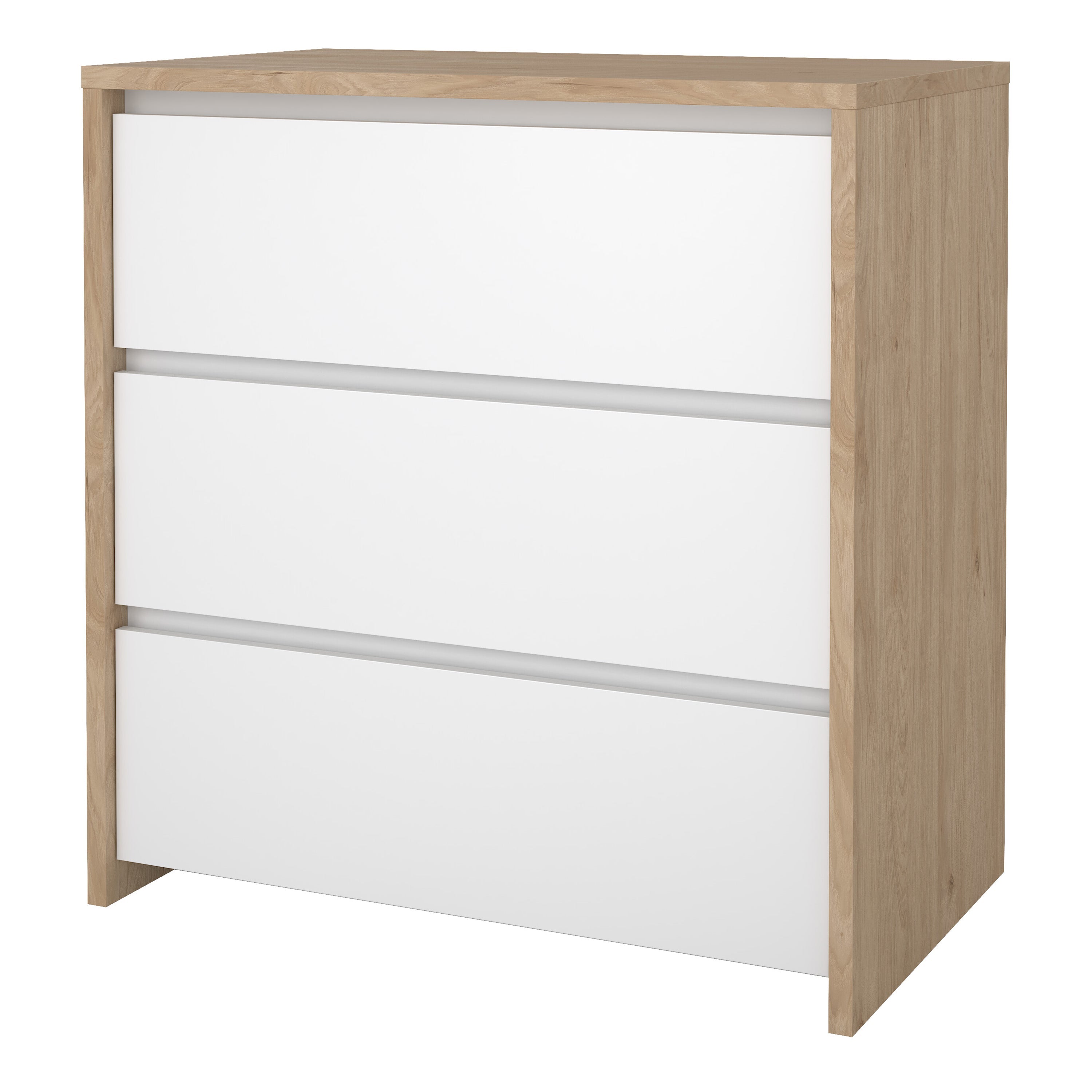 Next Chest 3 drawers Jackson Hickory White high gloss – FTG, view 3