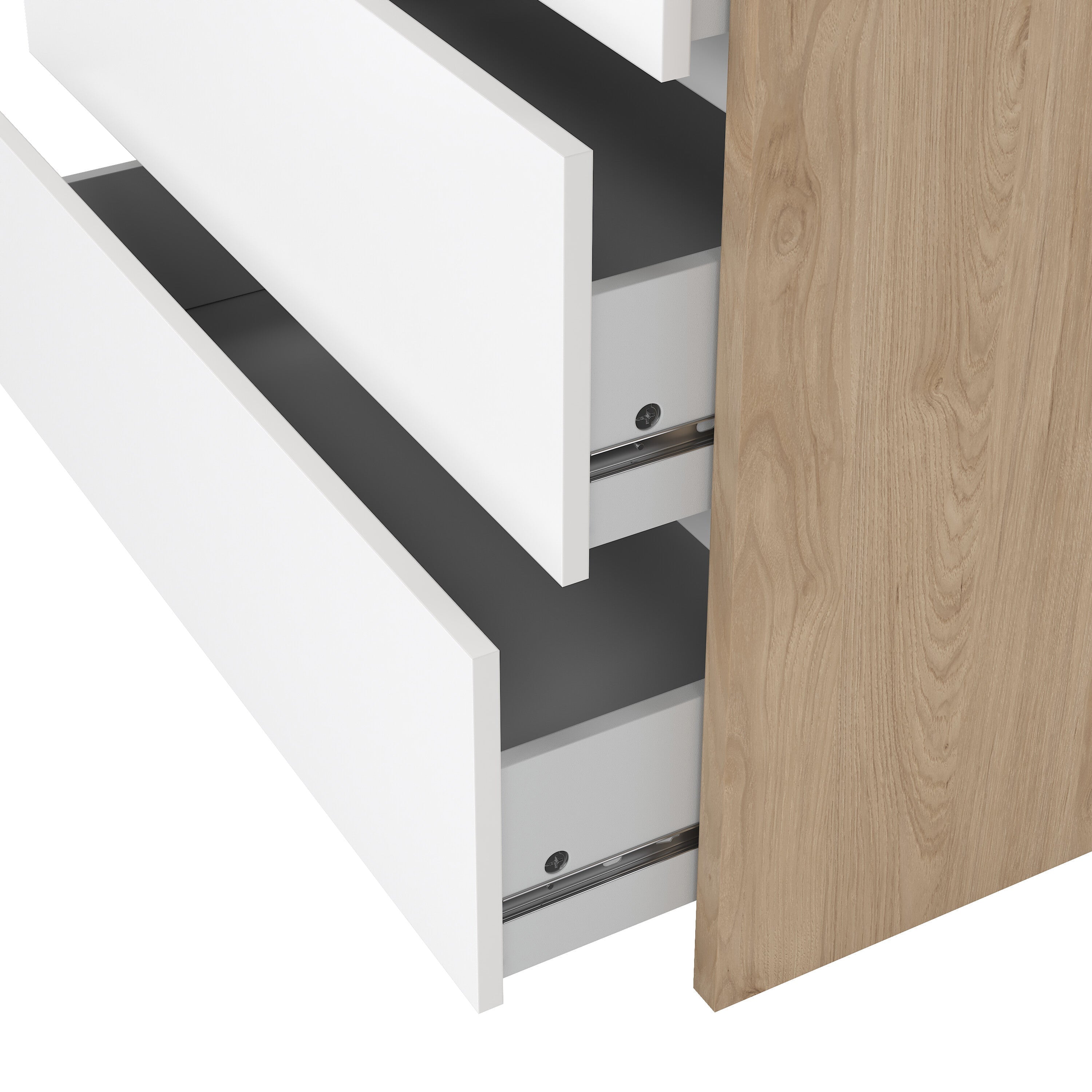 Next Chest 3 drawers Jackson Hickory White high gloss – FTG, view 9