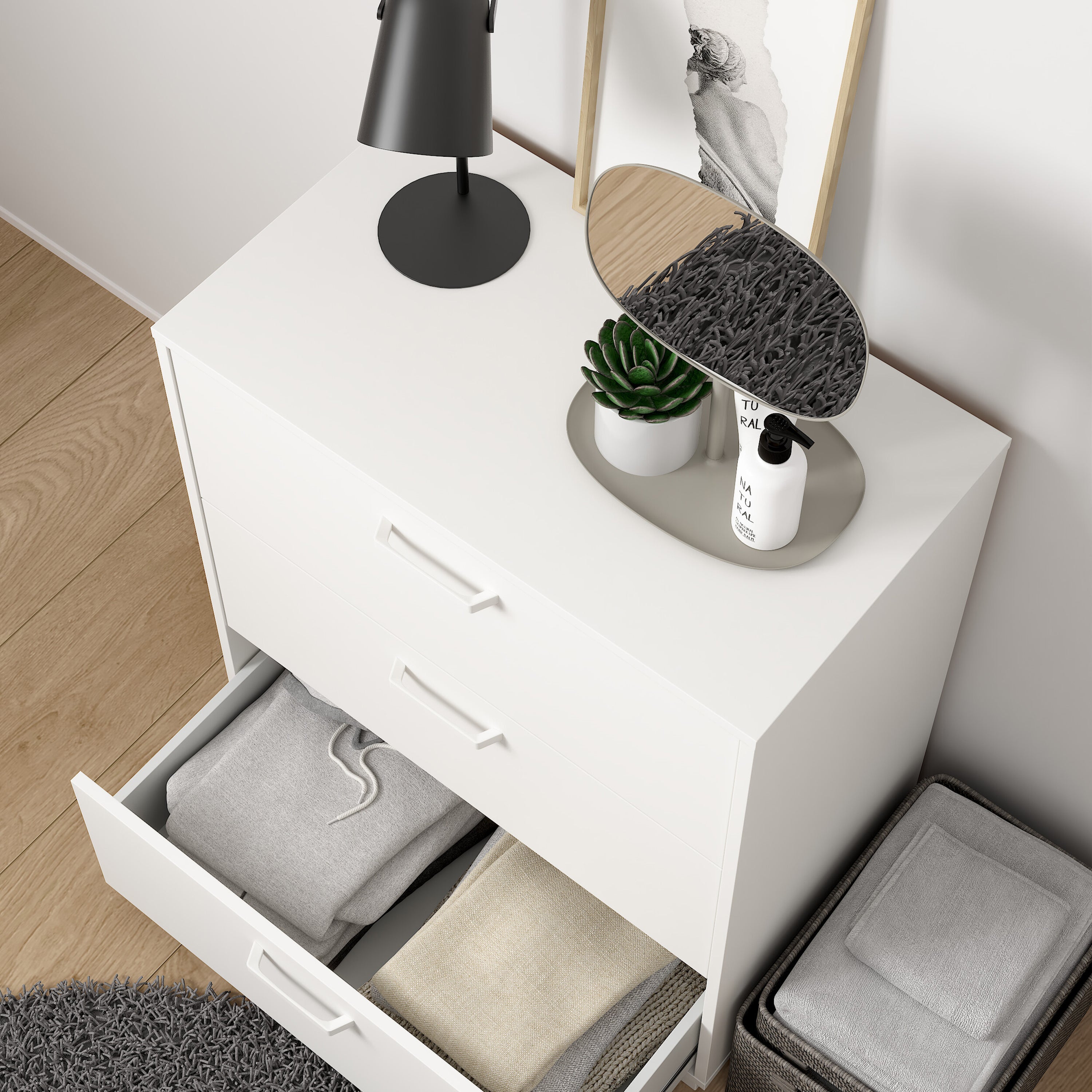 Sofia Chest 3 drawers White – FTG, view 8
