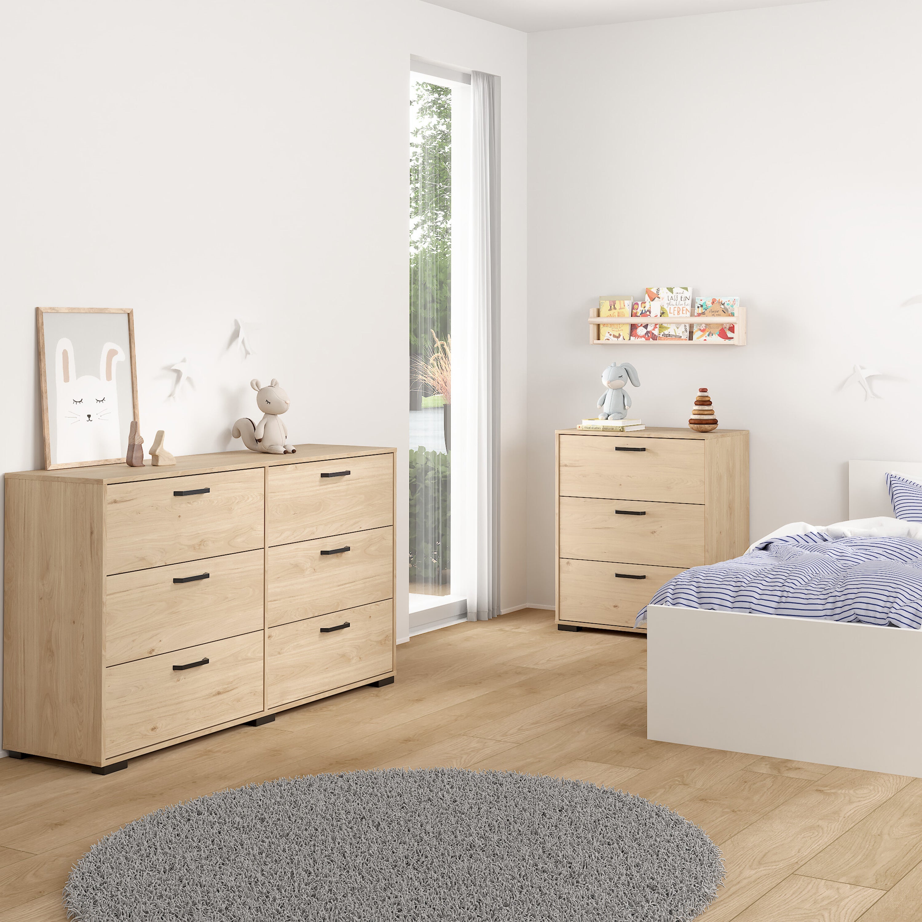 Sofia Chest 3 drawers Jackson Hickory – FTG, view 6