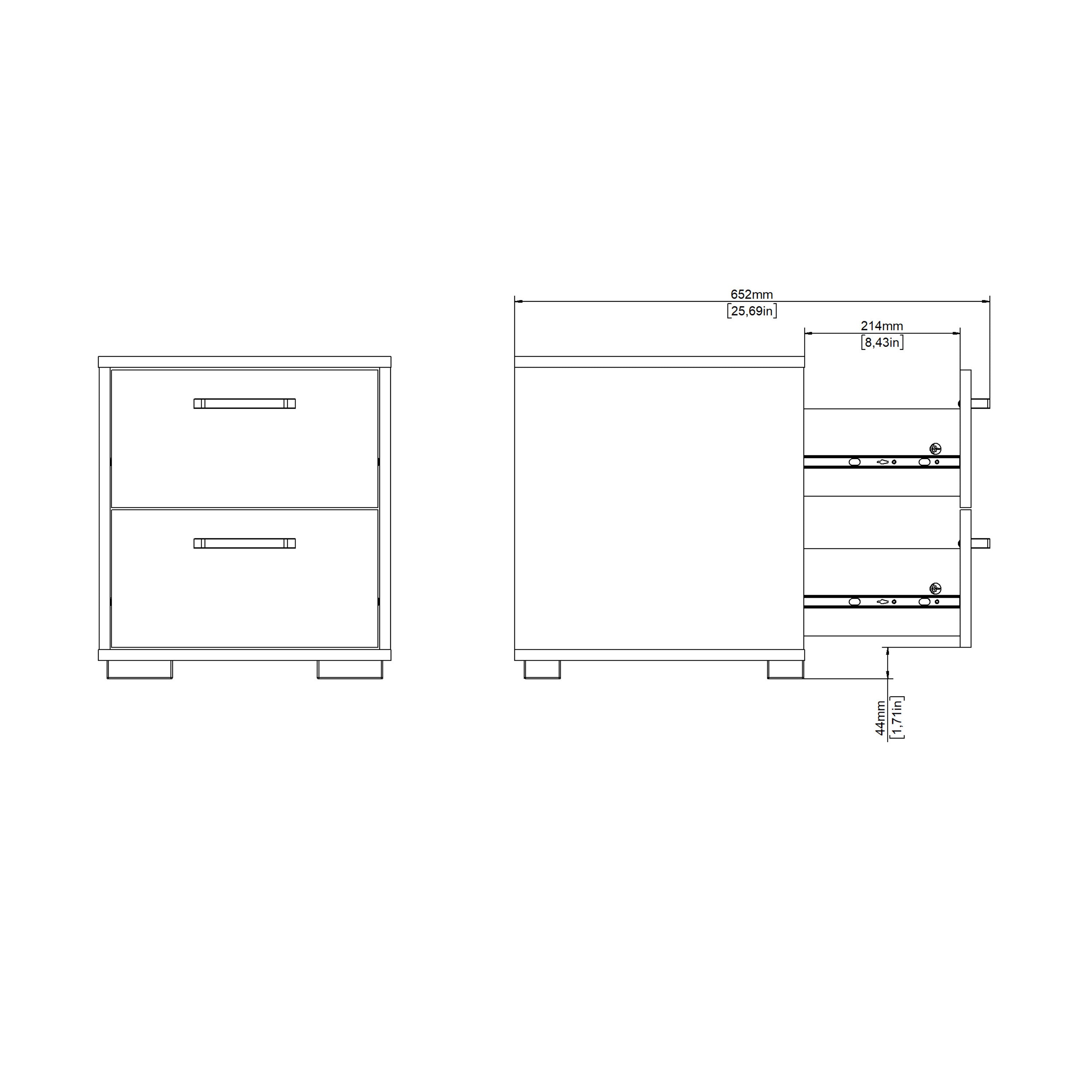 Sofia Nightstand 2 drawers White – FTG, view 15