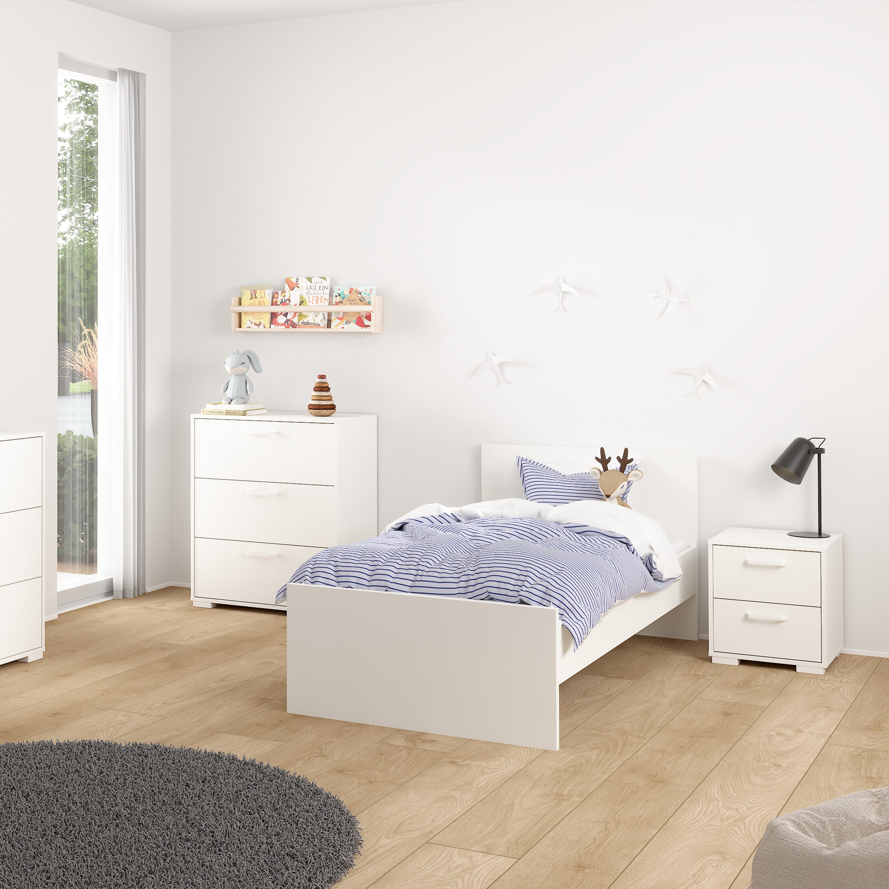 Sofia Nightstand 2 drawers White – FTG, view 7