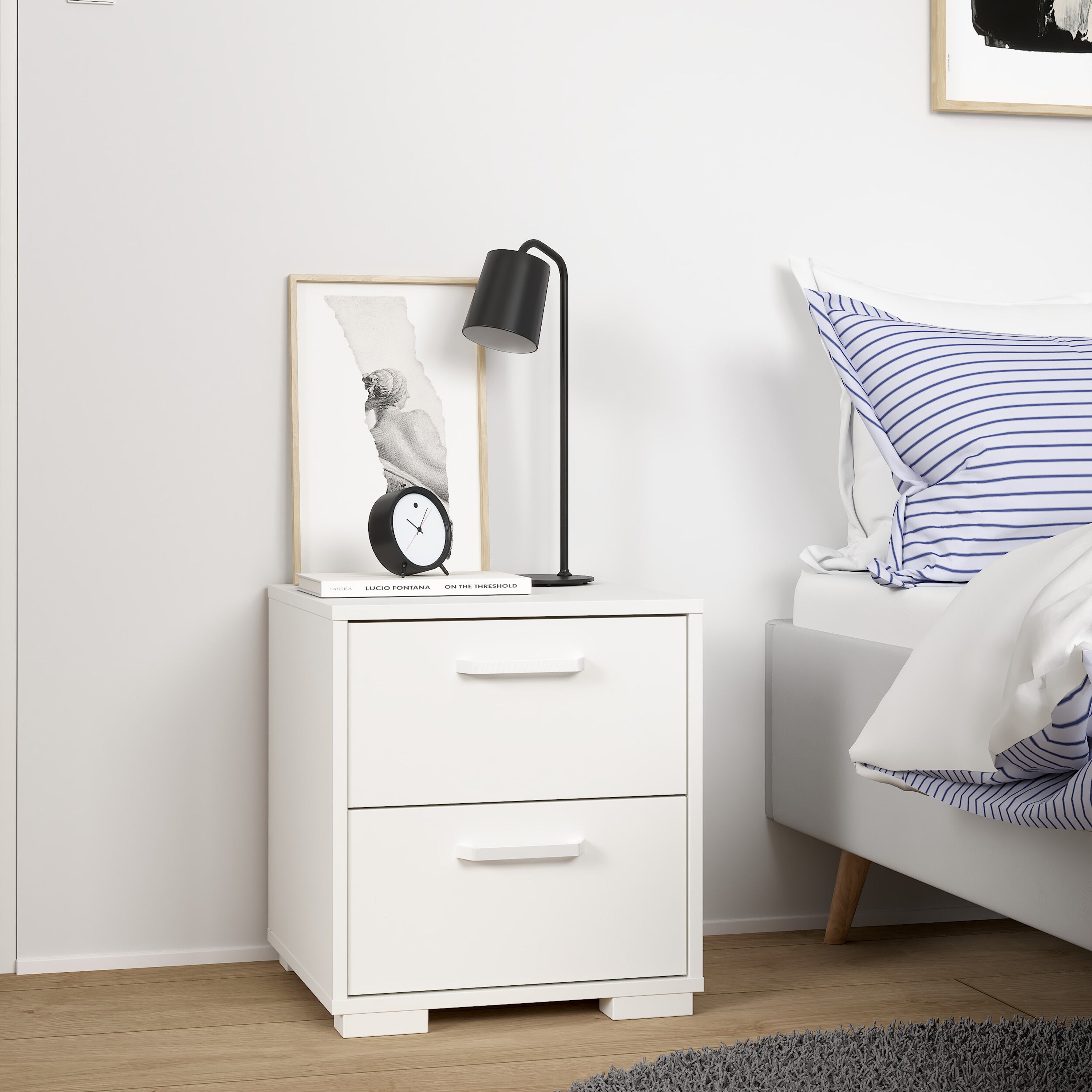 Sofia Nightstand 2 drawers White – FTG, view 8