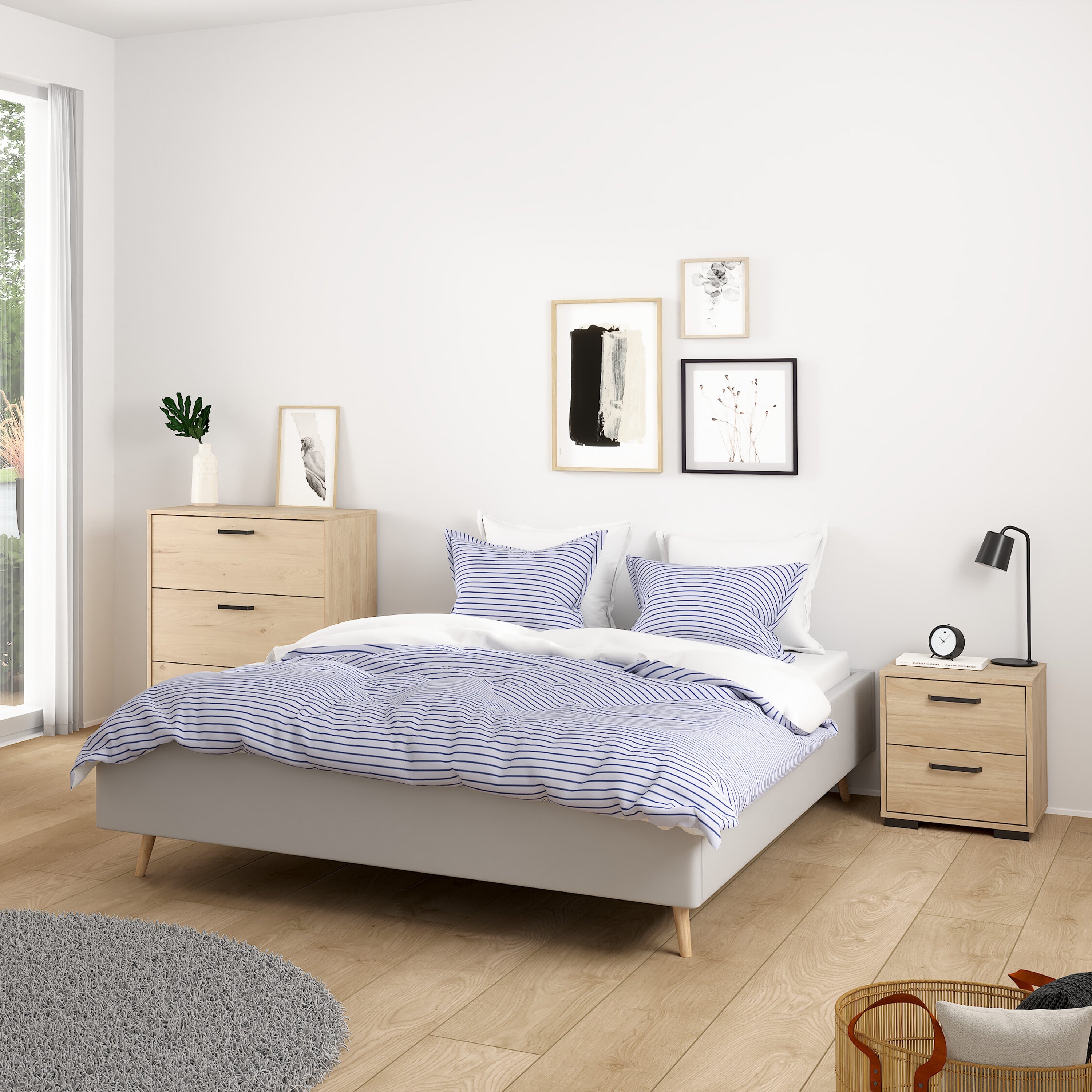 Sofia Nightstand 2 drawers Jackson Hickory – FTG, view 6