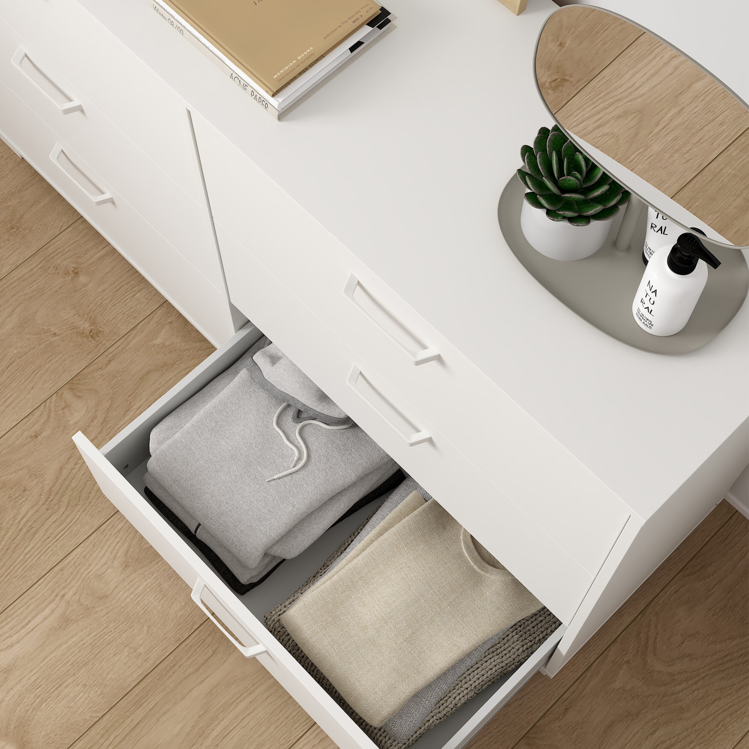 Sofia Double dresser 6 drawers White – FTG, view 12