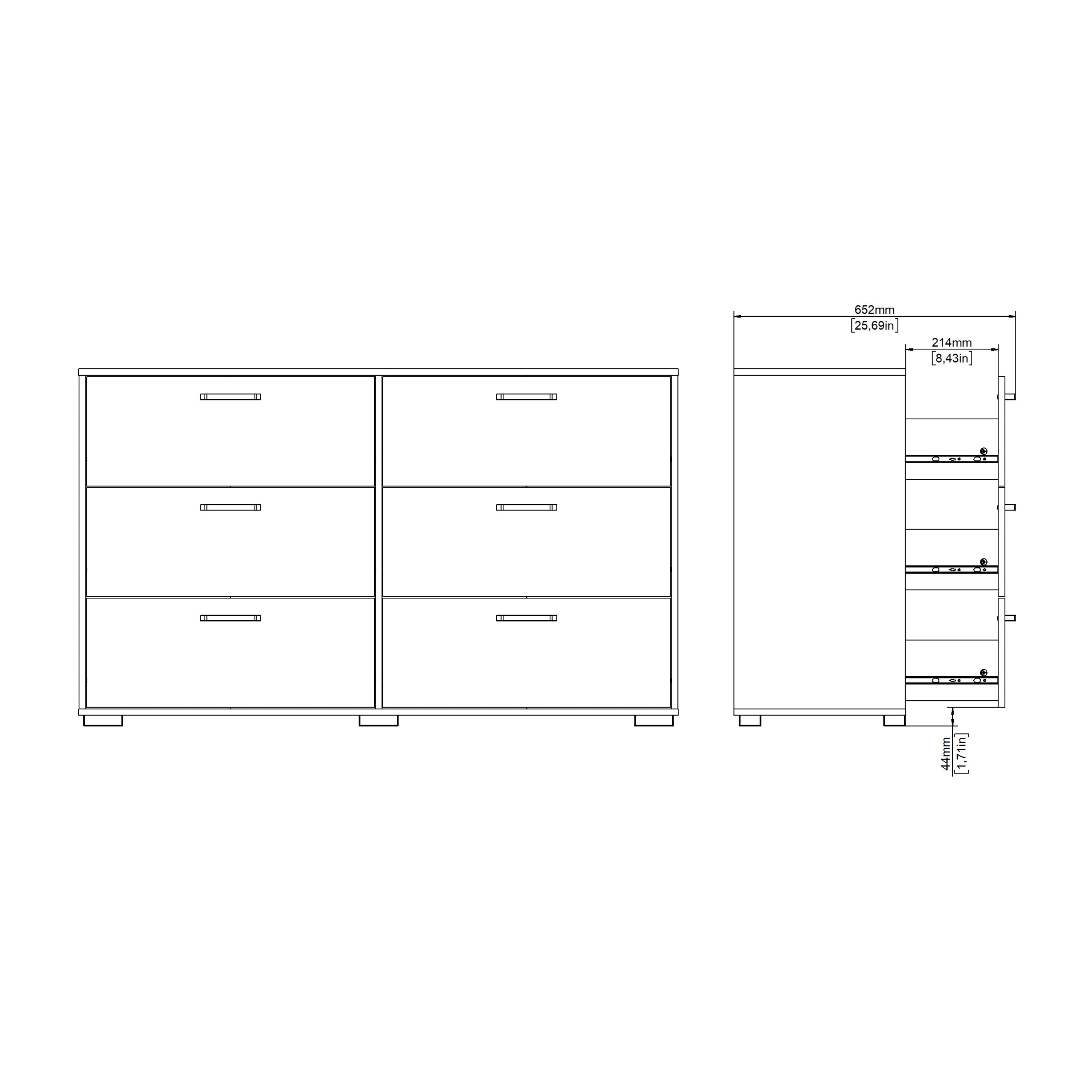 Sofia Double dresser 6 drawers White – FTG, view 16