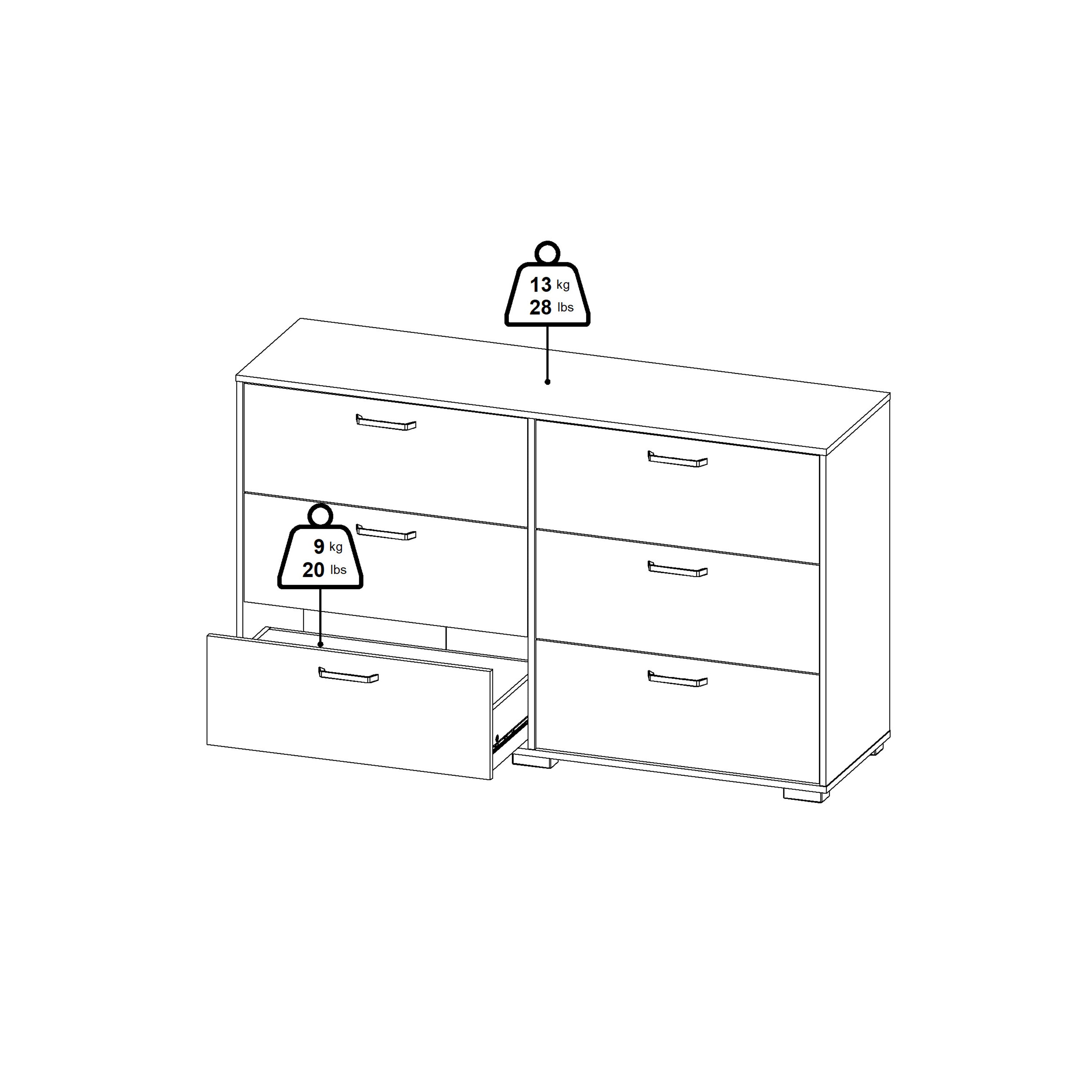 Sofia Double dresser 6 drawers Jackson Hickory – FTG, view 14