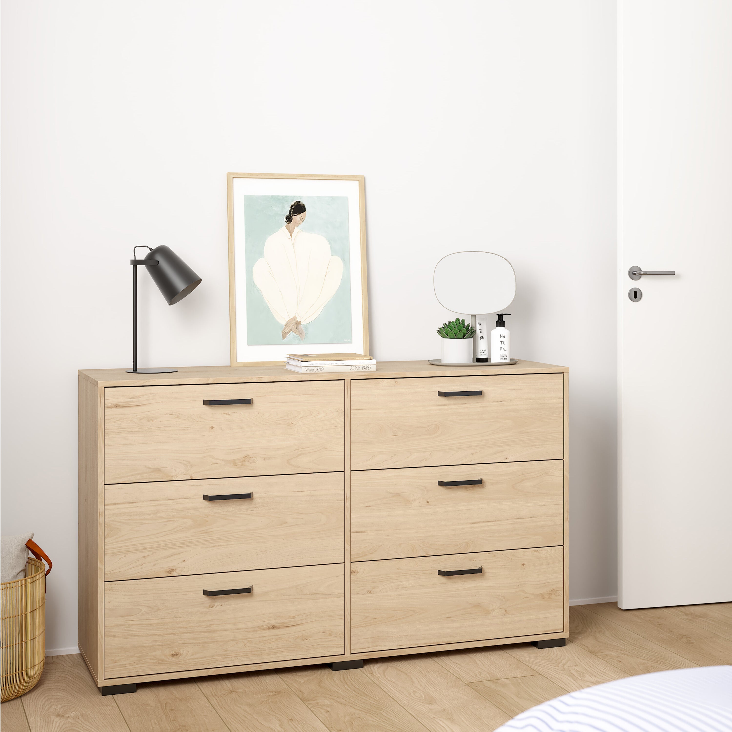 Sofia Double dresser 6 drawers Jackson Hickory – FTG, view 5