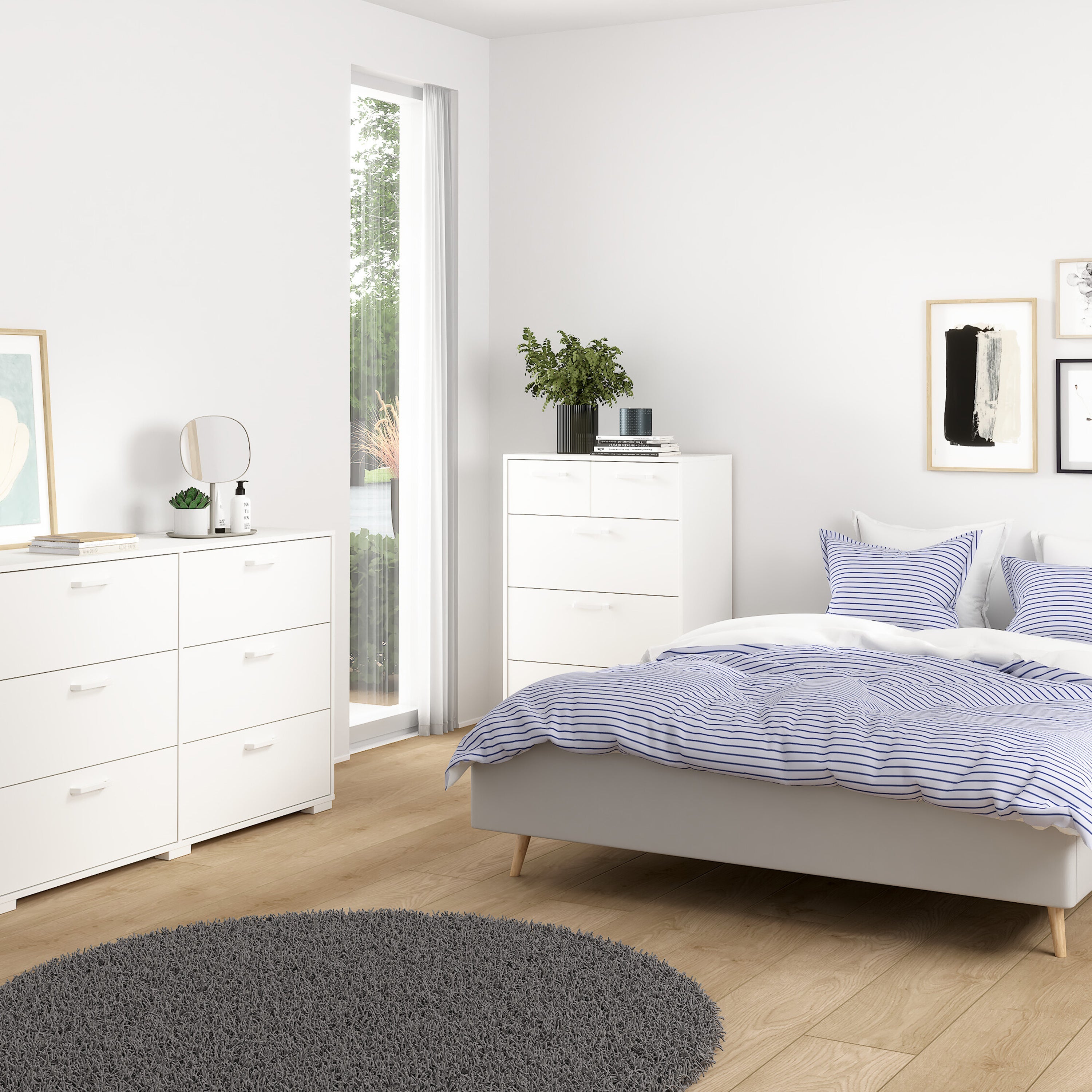 Sofia Chest 3 + 2 drawers White – FTG, view 6