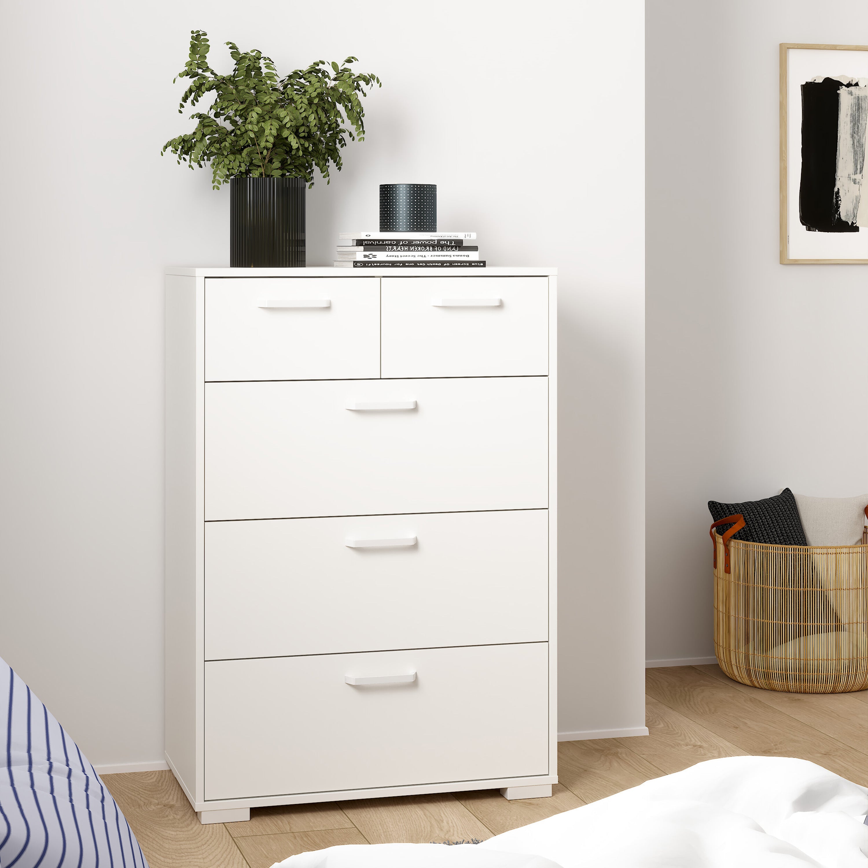 Sofia Chest 3 + 2 drawers White – FTG, view 8