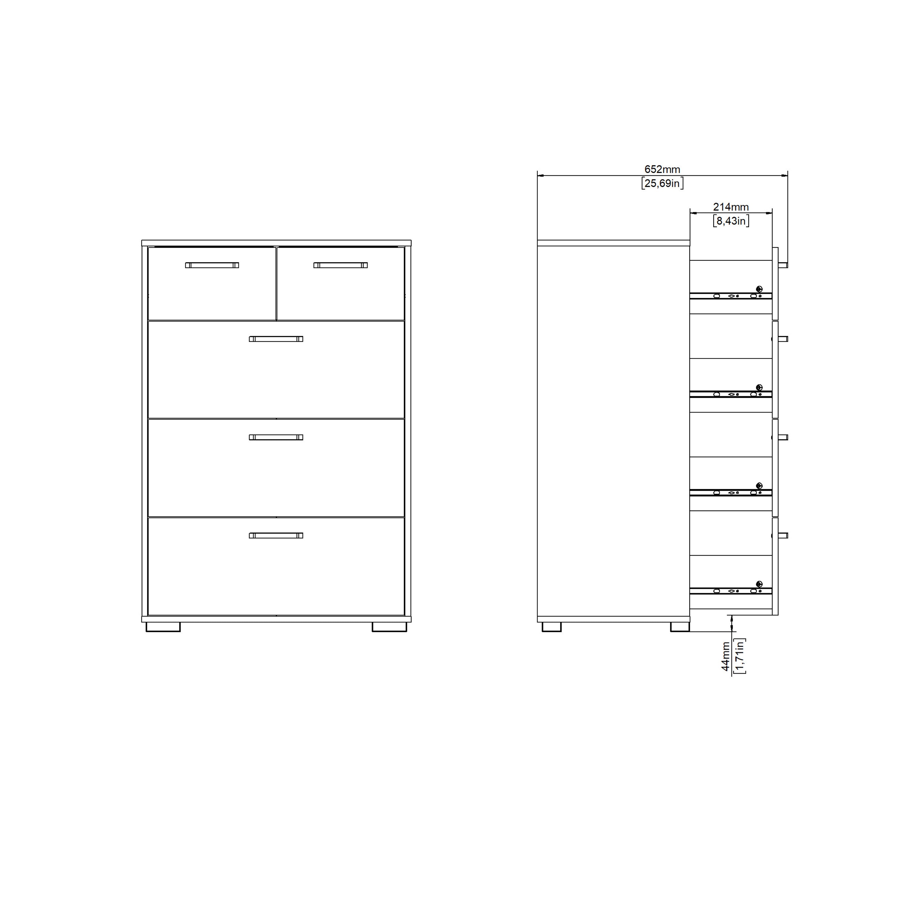 Sofia Chest 3 + 2 drawers Jackson Hickory – FTG, view 7