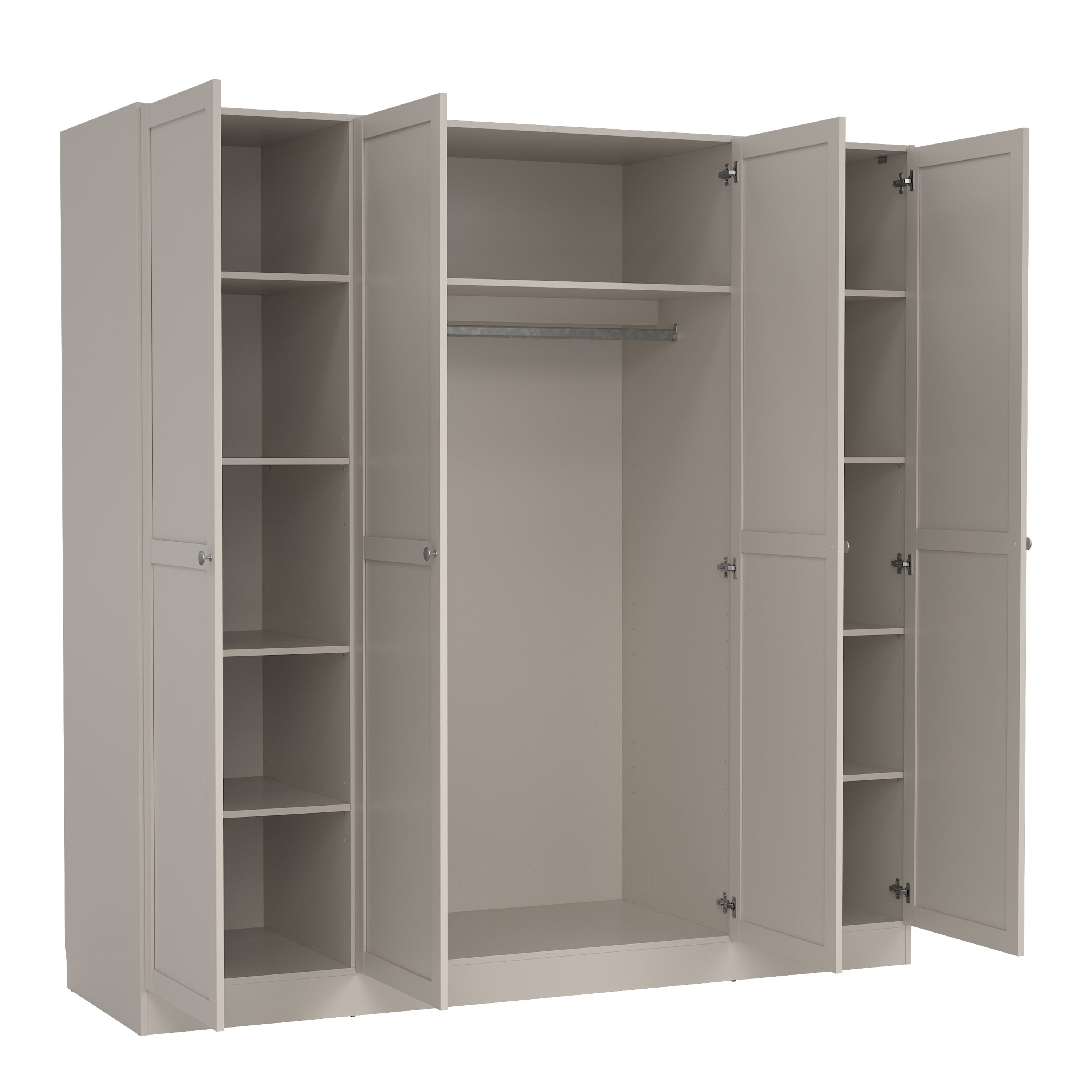 Brande Wardrobe with 4 Frame Doors in Cashmere