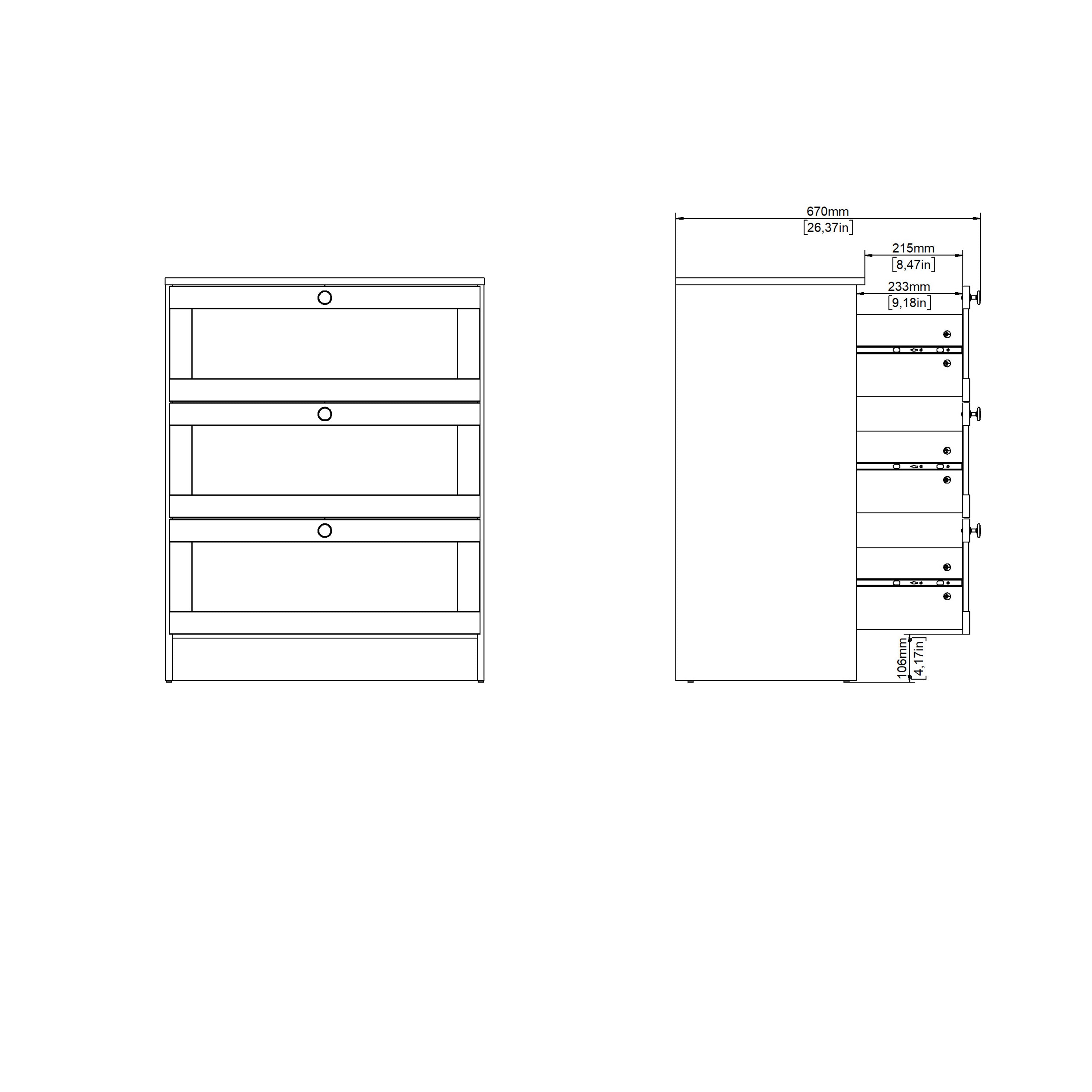 Brande Chest with 3 Frame Drawers in White – FTG, view 11