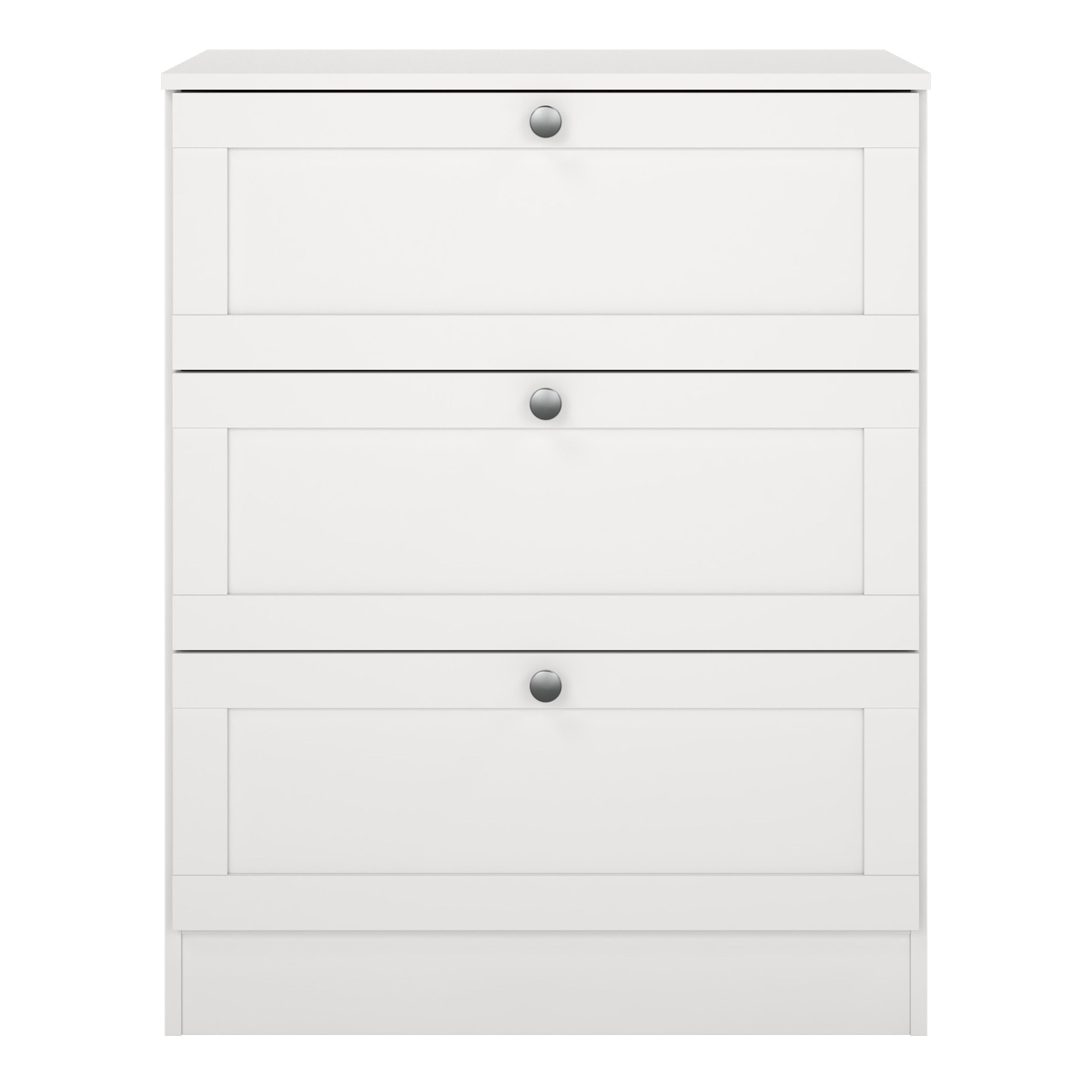 Brande Chest with 3 Frame Drawers in White – FTG, view 2