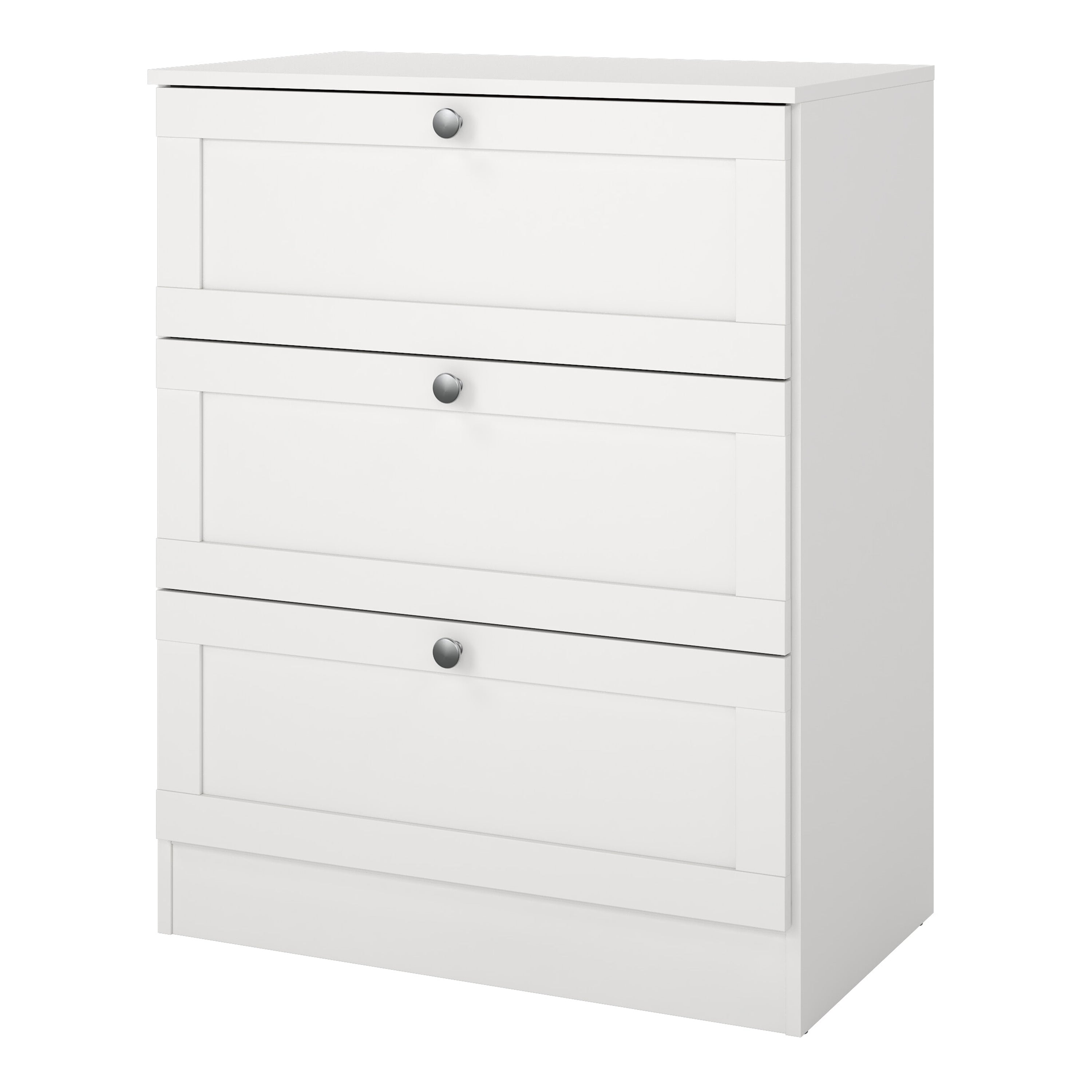 Brande Chest with 3 Frame Drawers in White – FTG, view 3