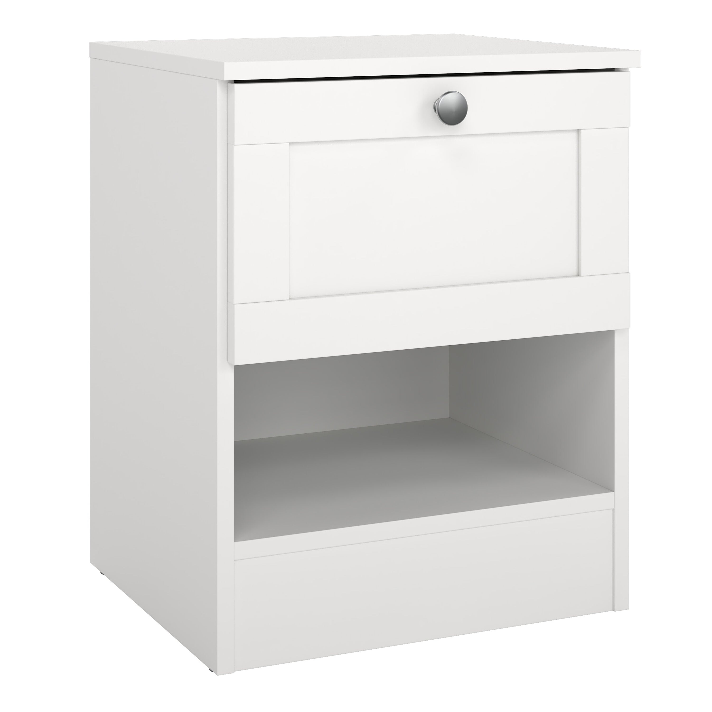 Brande Nightstand with1 Frame Drawer in White – FTG