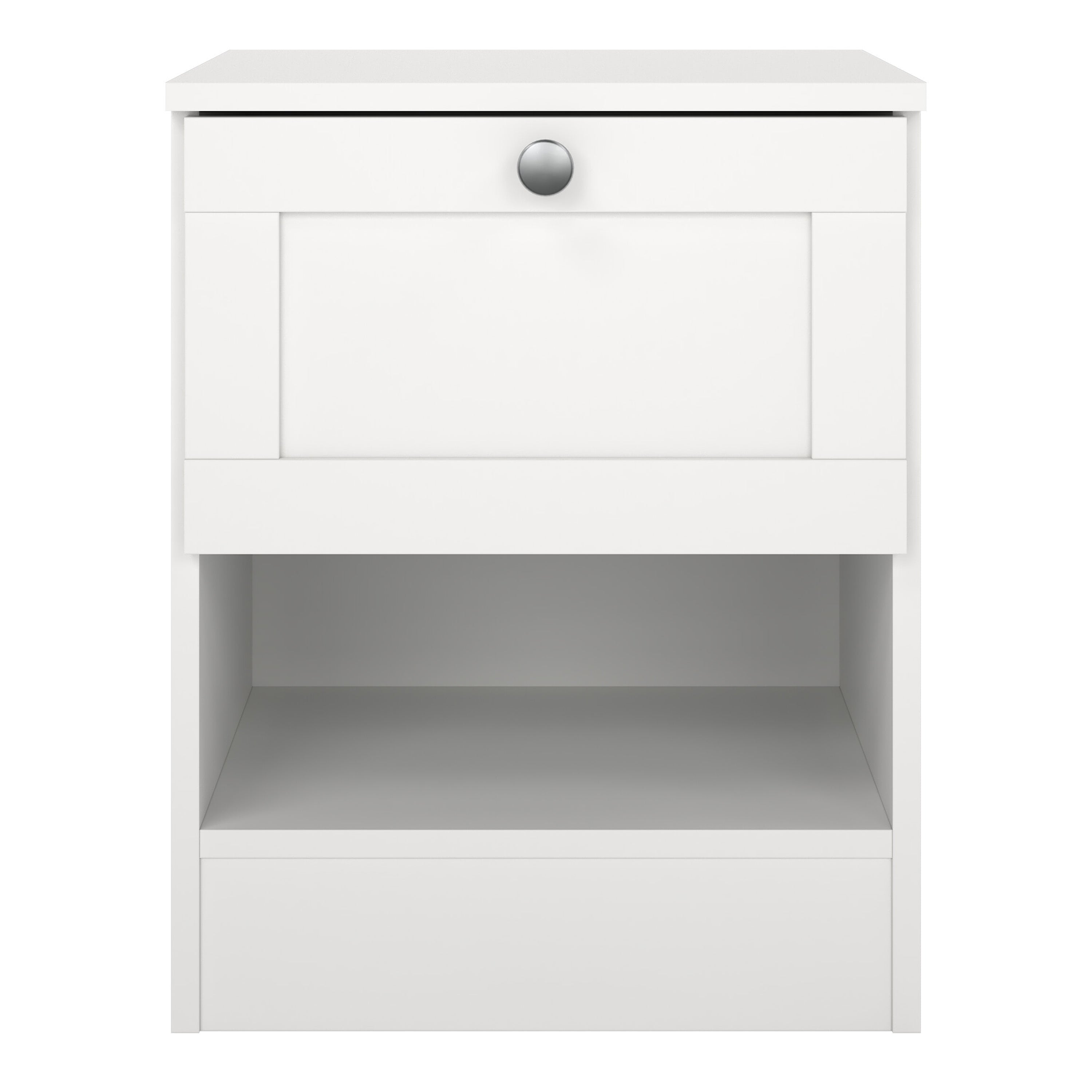 Brande Nightstand with1 Frame Drawer in White – FTG, view 2