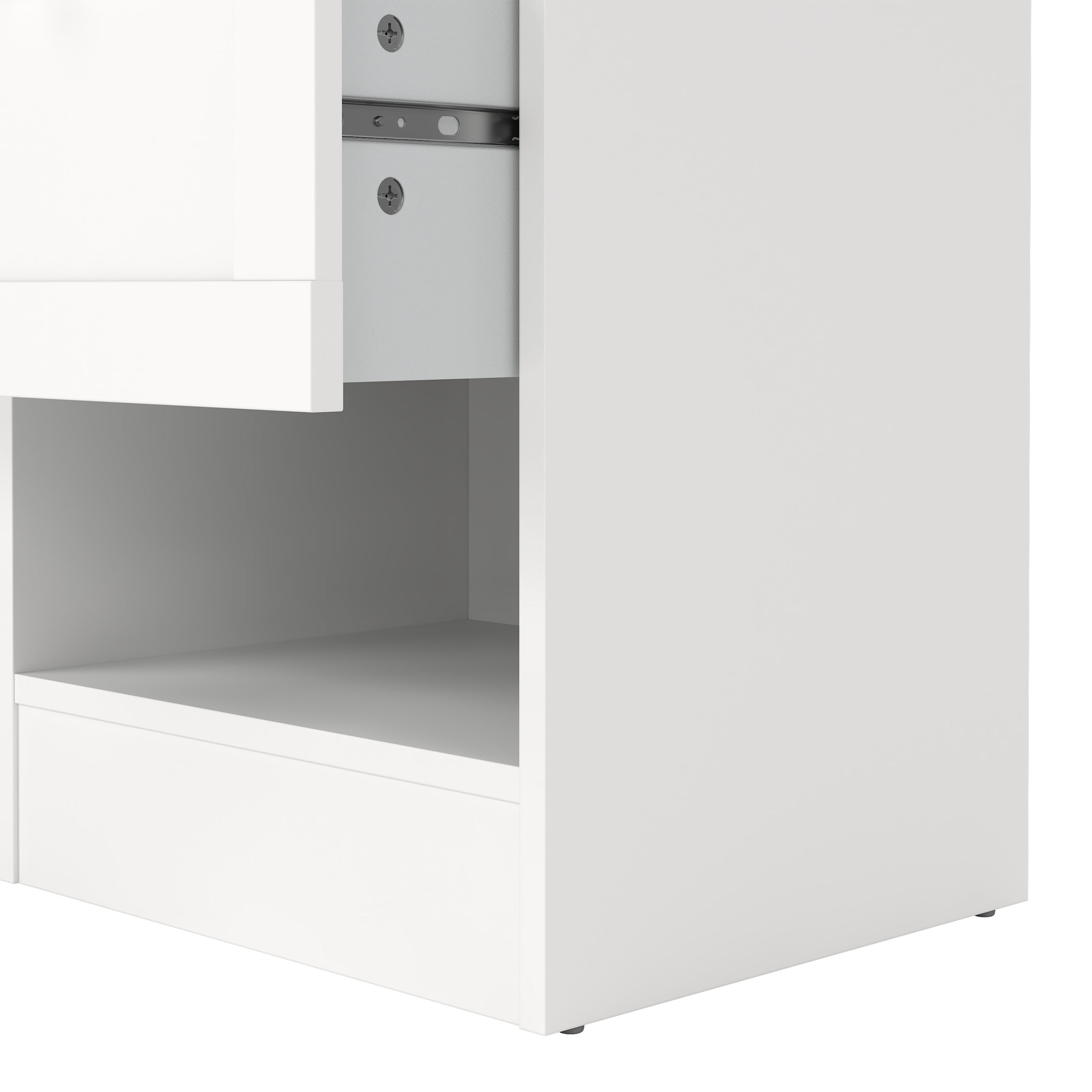 Brande Nightstand with1 Frame Drawer in White – FTG, view 4