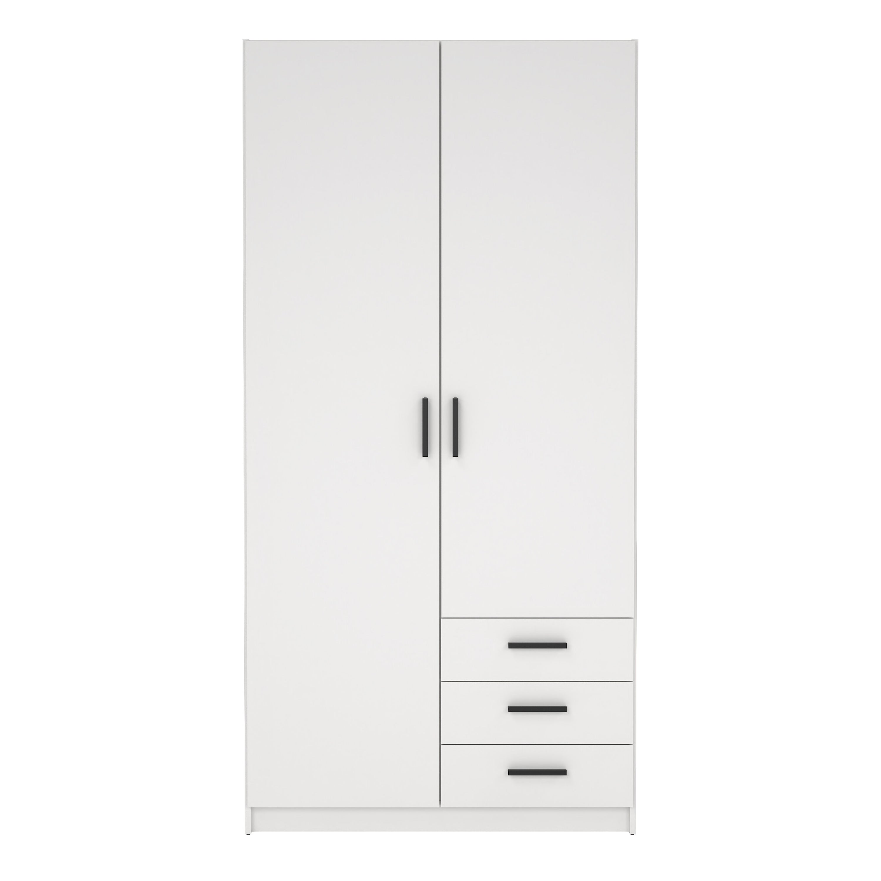 Sprint Wardrobe with 2 Doors + 3 Drawers in White