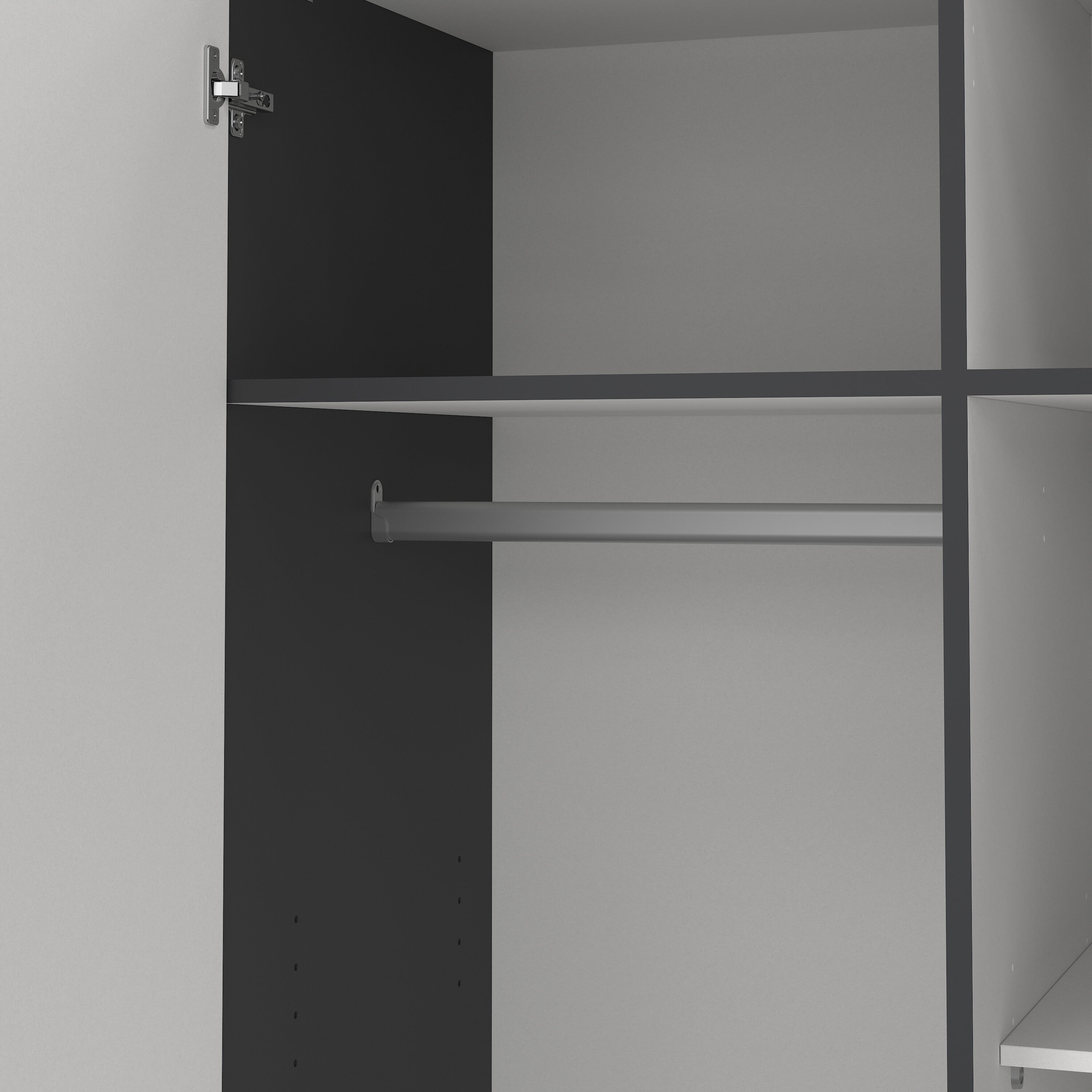 Sprint Wardrobe with 2 Doors + 3 Drawers in Matt Grey