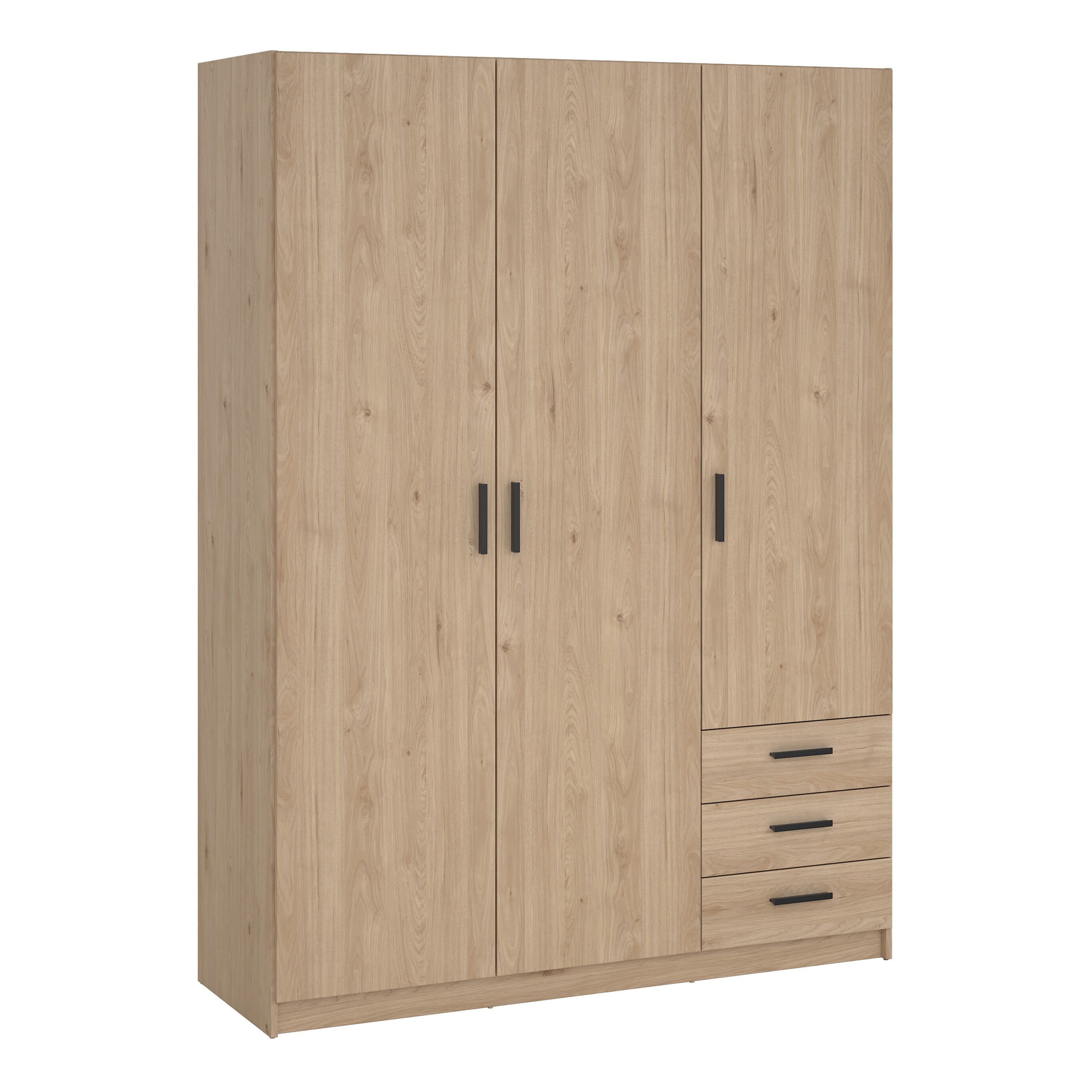 Sprint Wardrobe with 3 Doors + 3 Drawers in Jackson Hickory
