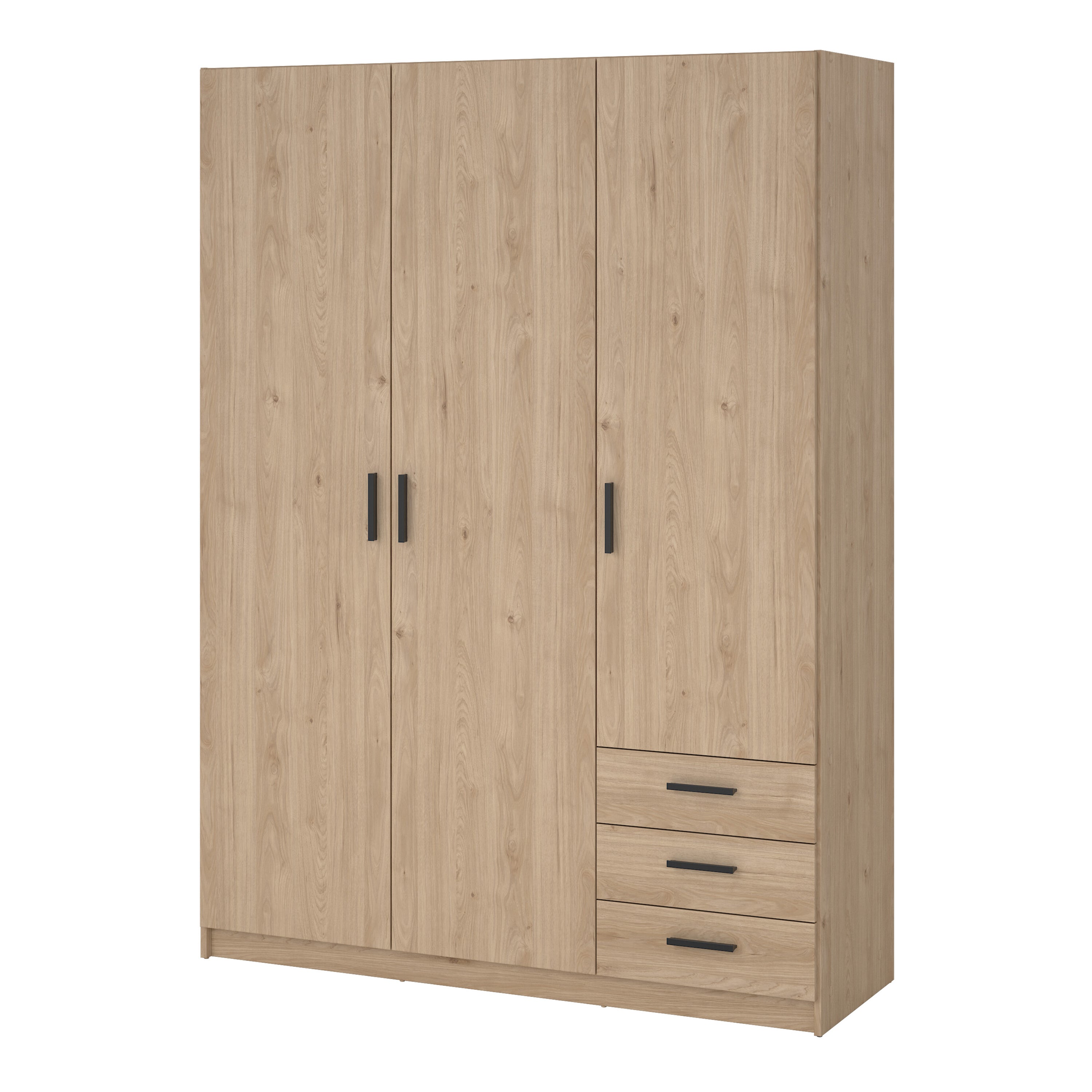 Sprint Wardrobe with 3 Doors + 3 Drawers in Jackson Hickory