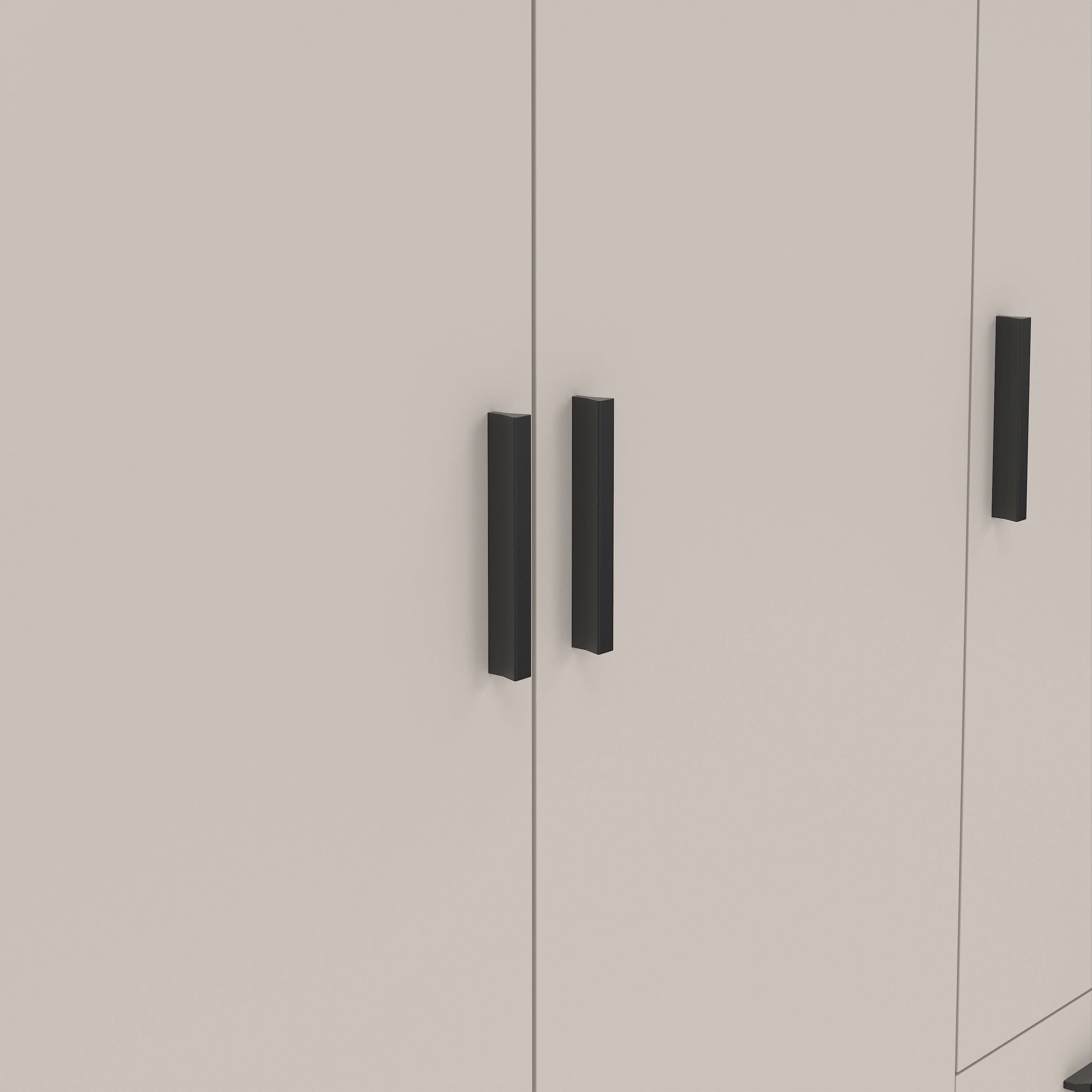 Sprint Wardrobe with 3 Doors + 3 Drawers in Cashmere