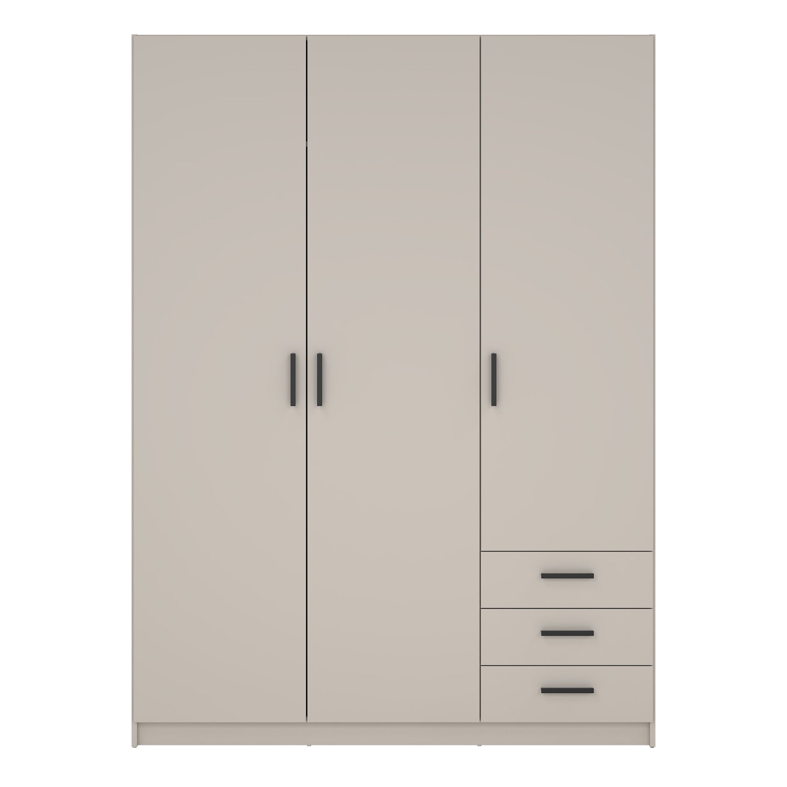 Sprint Wardrobe with 3 Doors + 3 Drawers in Cashmere