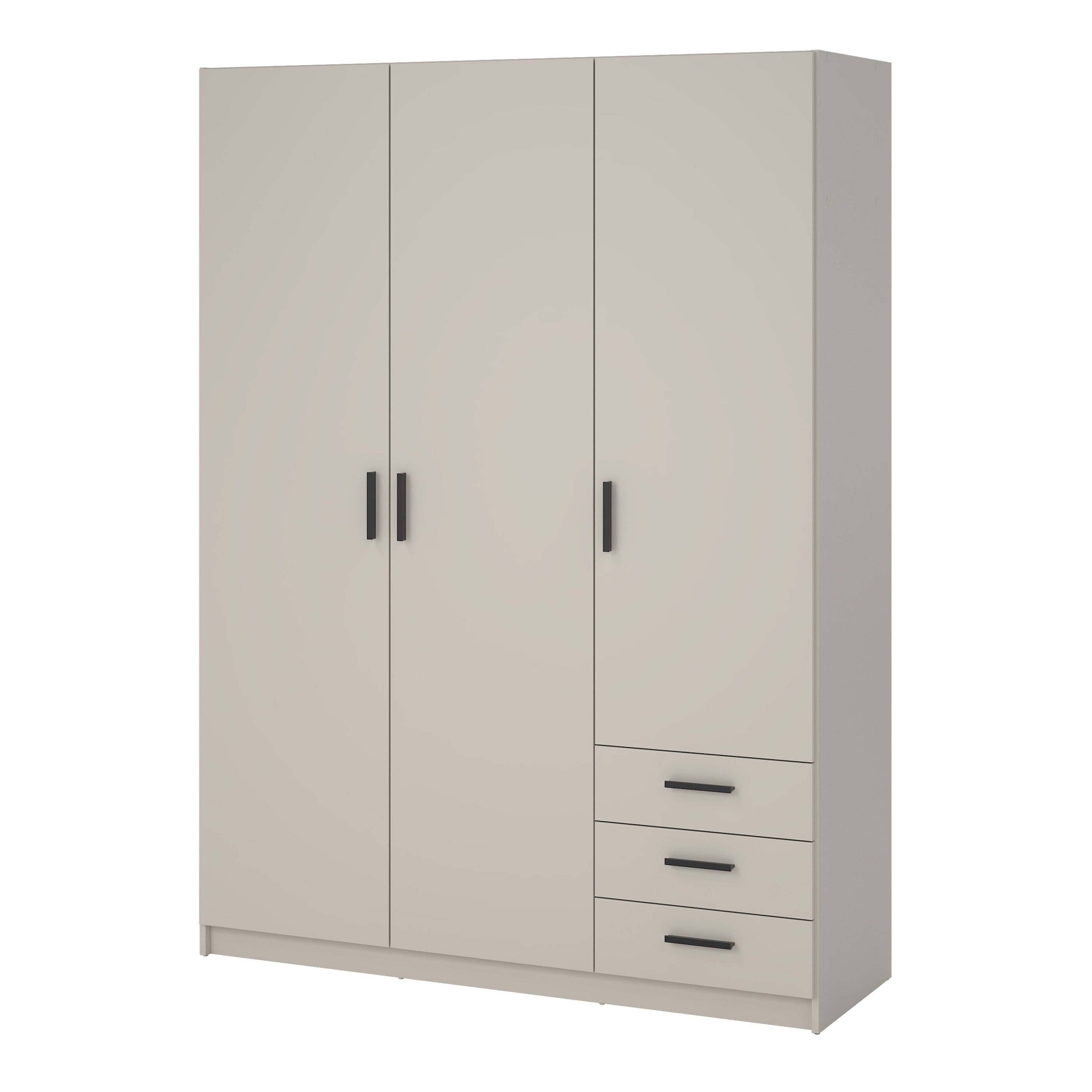 Sprint Wardrobe with 3 Doors + 3 Drawers in Cashmere