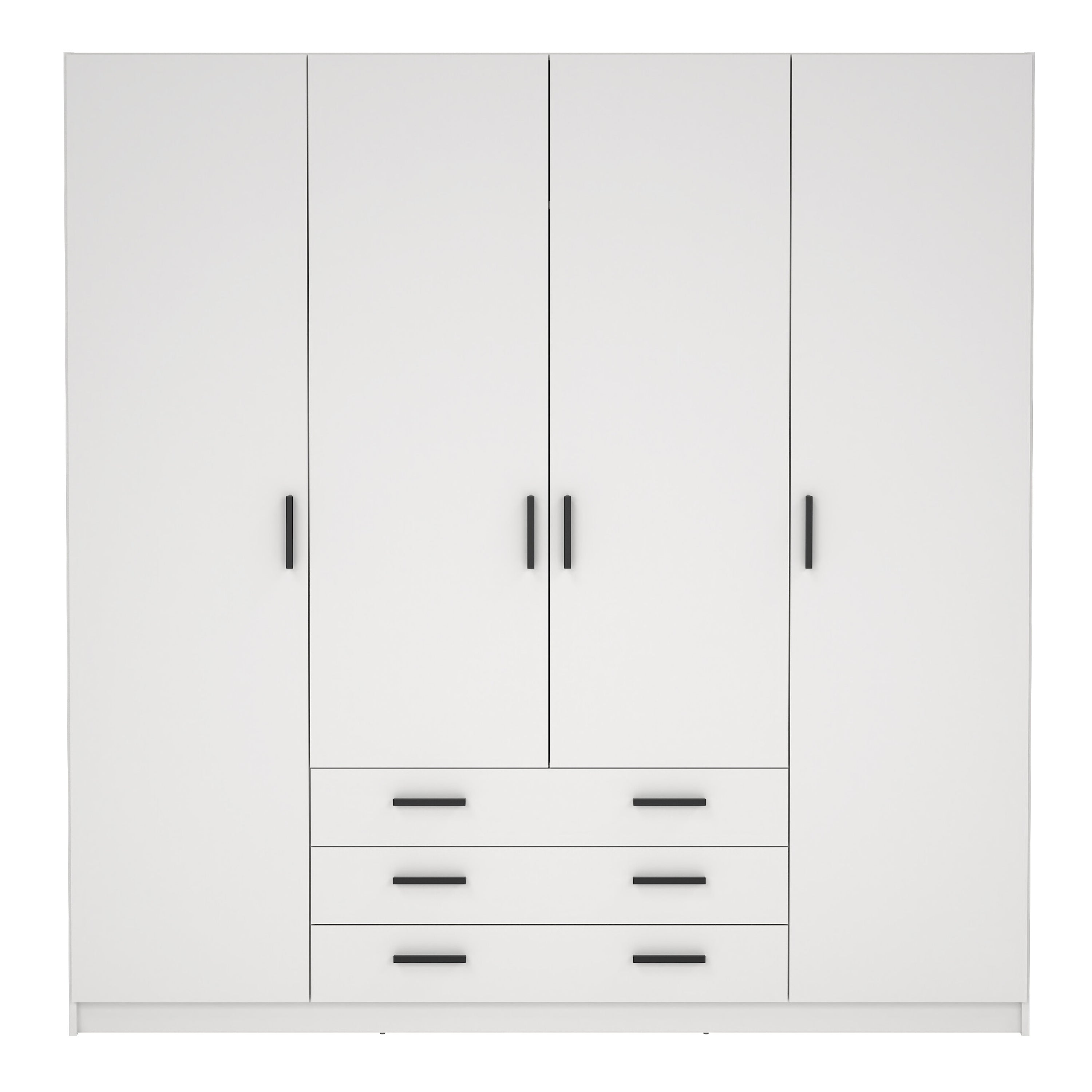 Sprint Wardrobe with 4 Doors + 3 Drawers in White