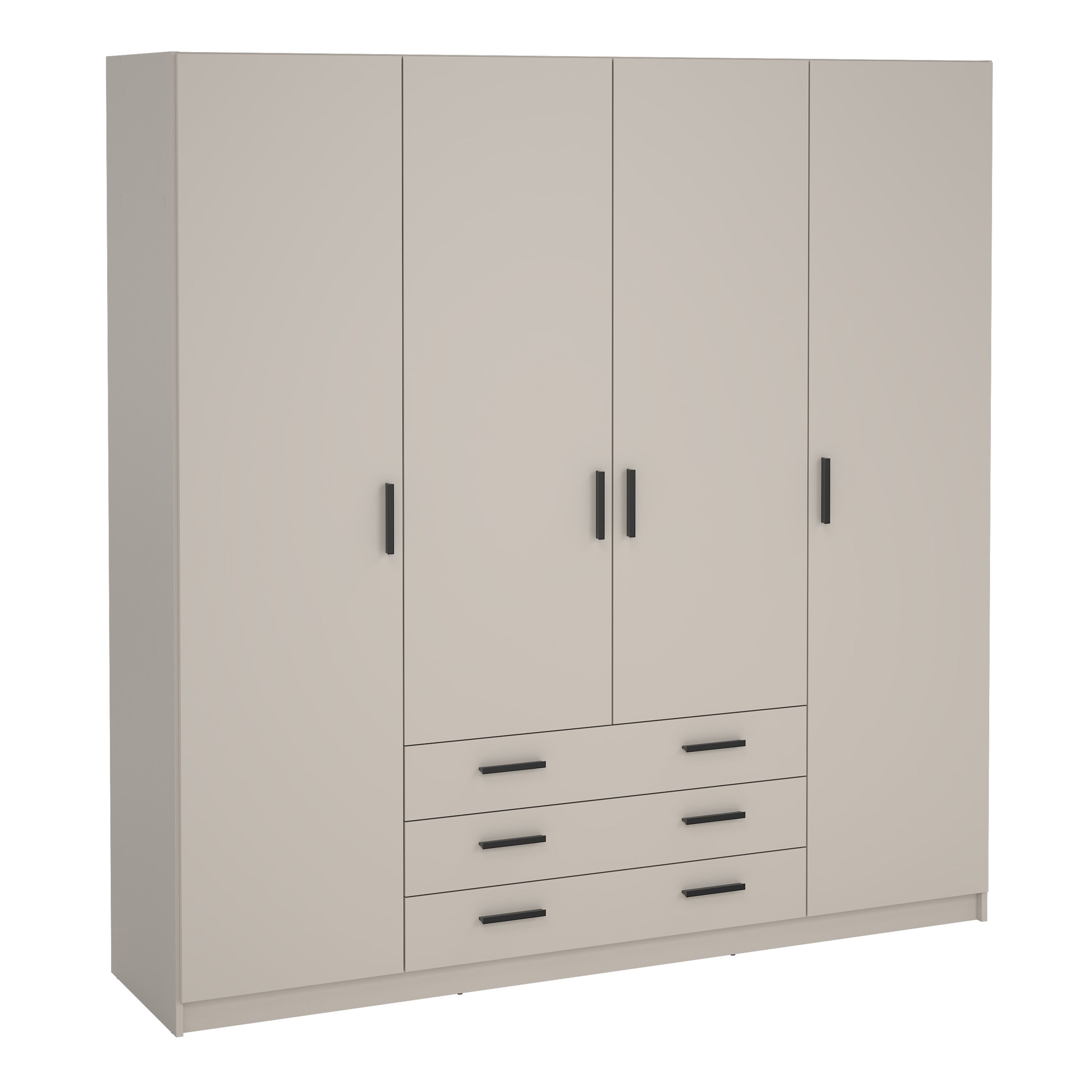 Sprint Wardrobe with 4 Doors + 3 Drawers in Cashmere