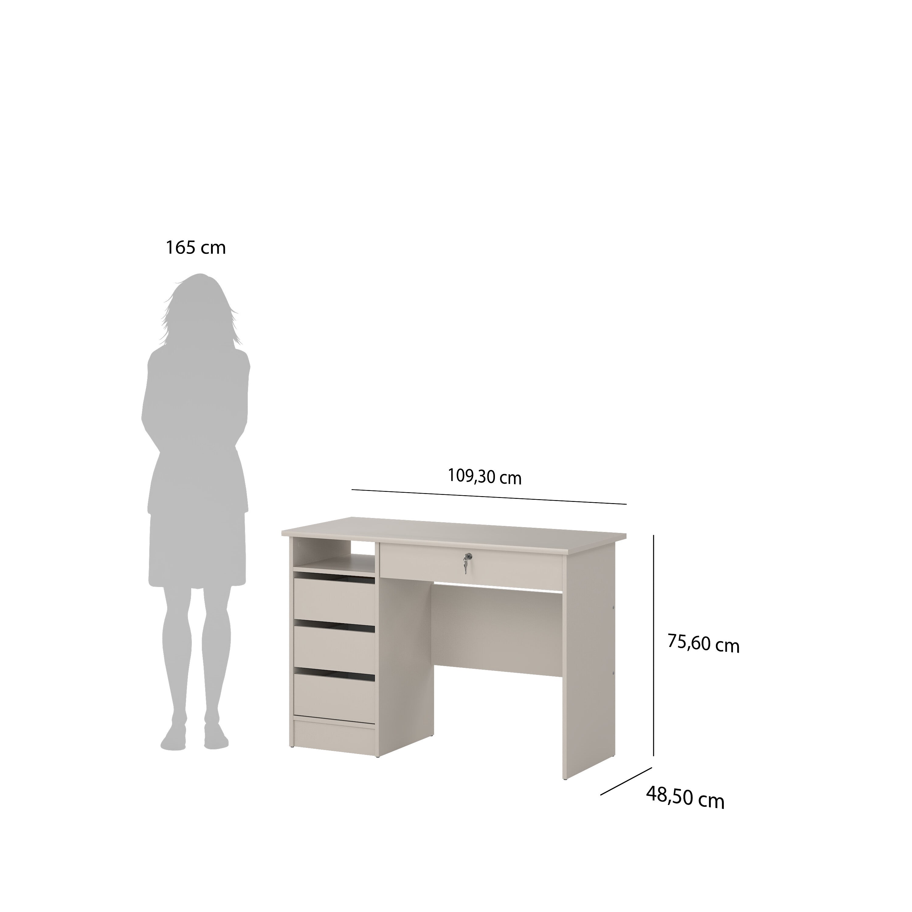 Function Plus Desk in Cashmere