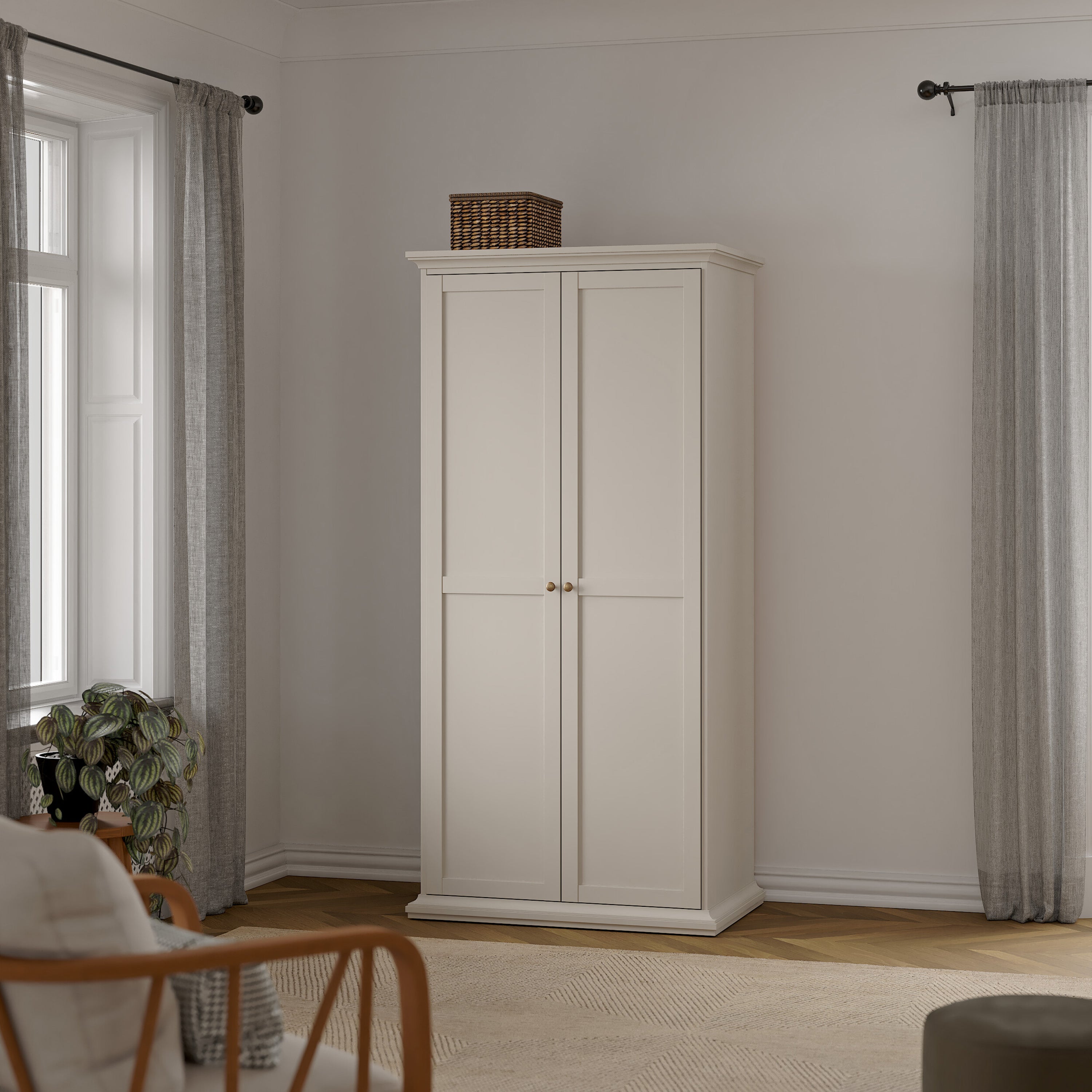 Paris Wardrobe with 2 Doors in Cashmere
