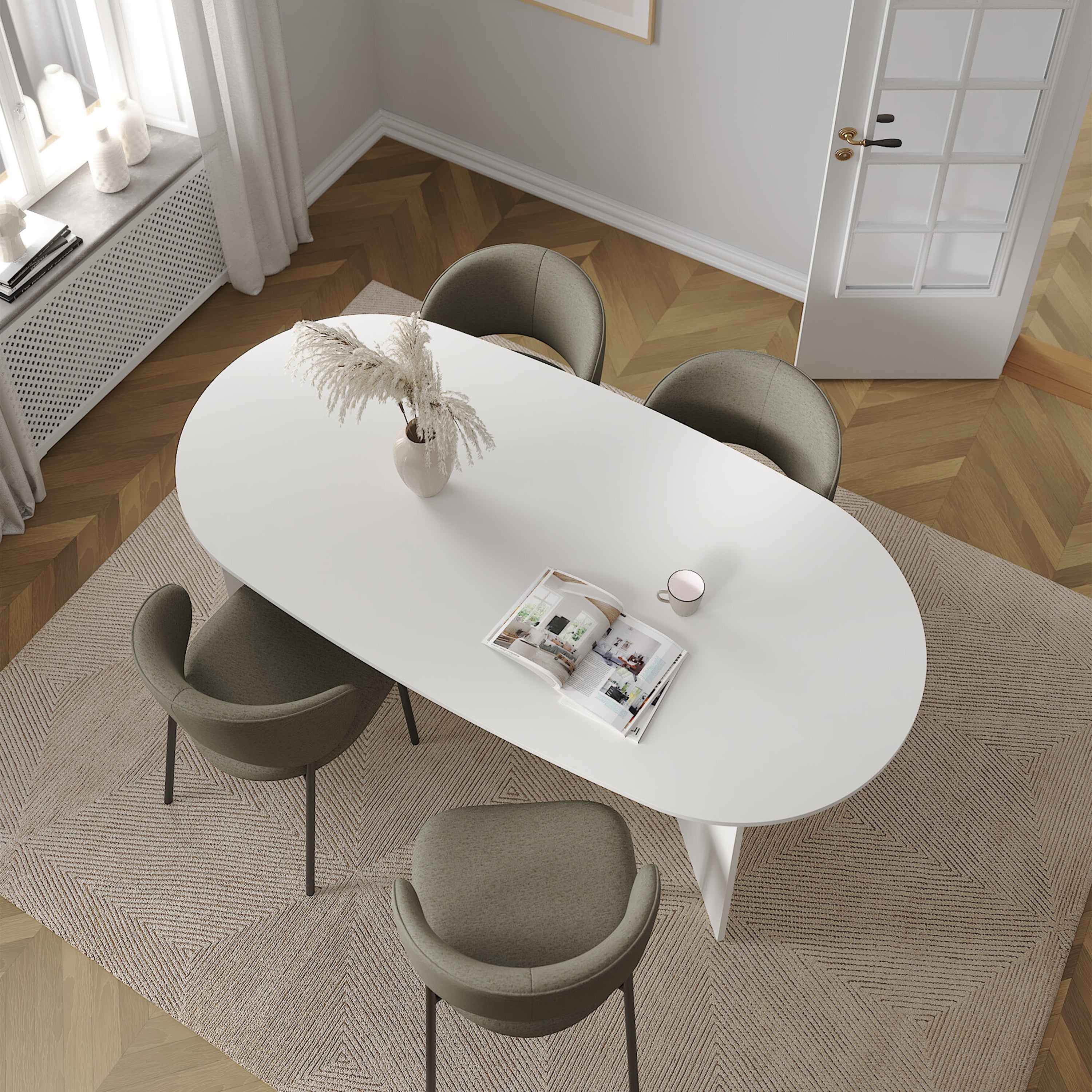 Family Dining table 100x200cm in White