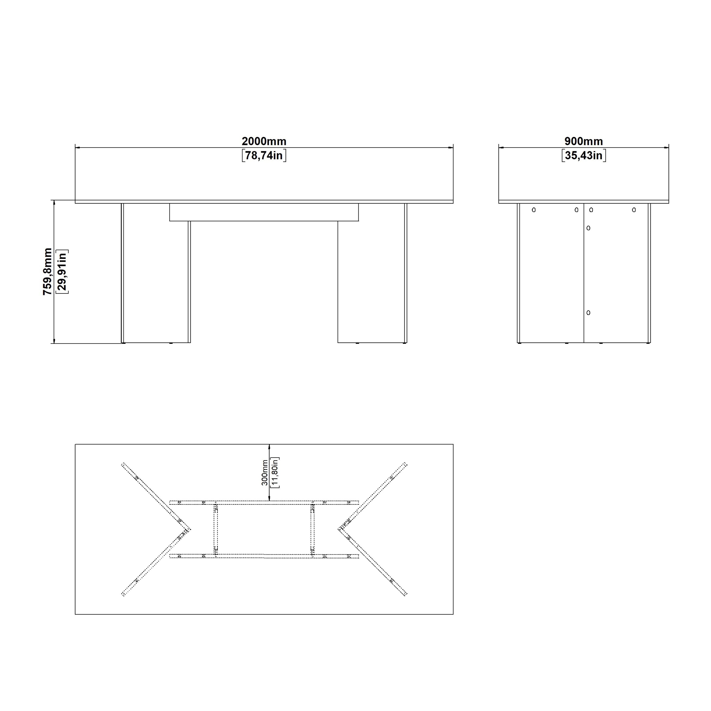 Family Dining table 90x200cm in Cashmere