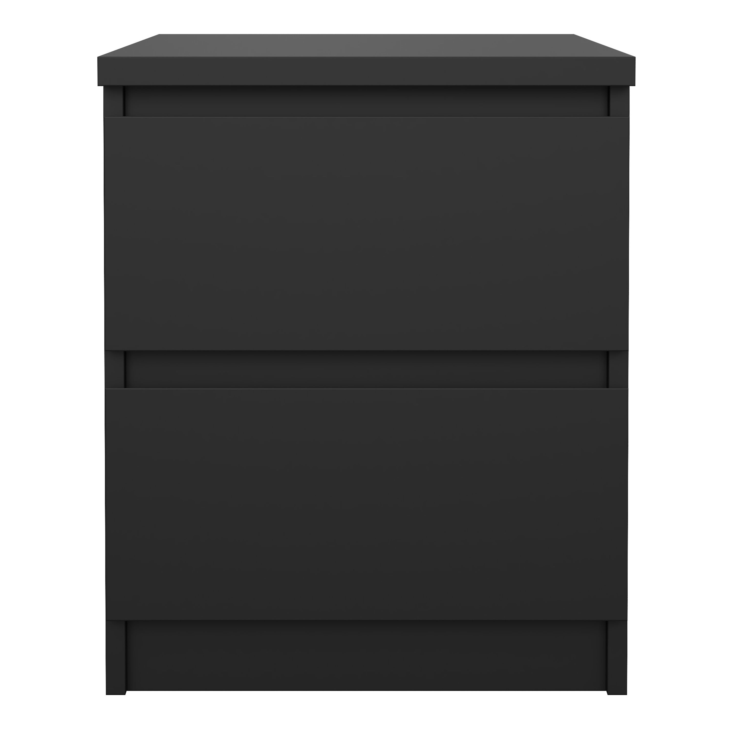 Naia Bedside 2 drawers in Matt Black – FTG, view 2