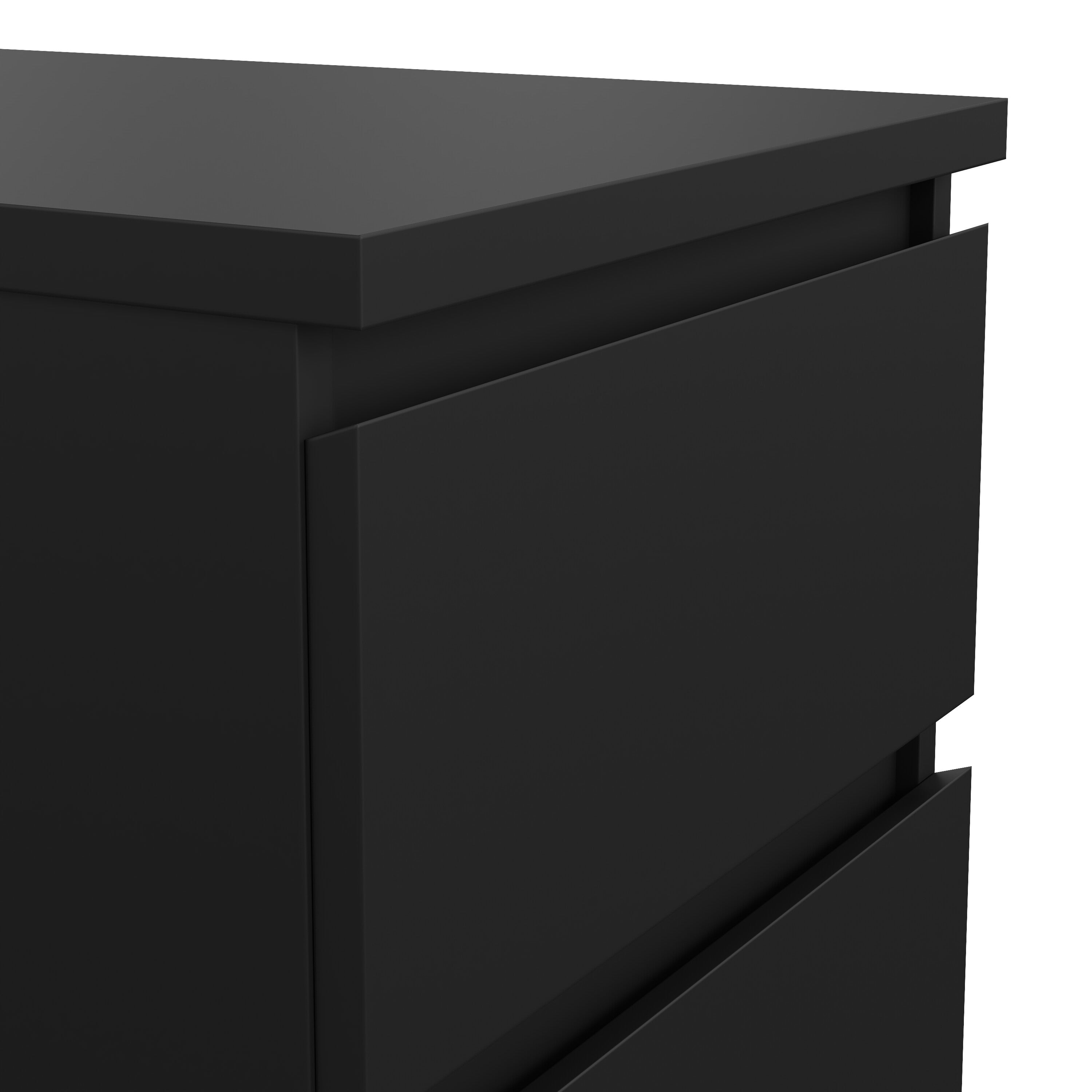 Naia Bedside 2 drawers in Matt Black – FTG, view 7