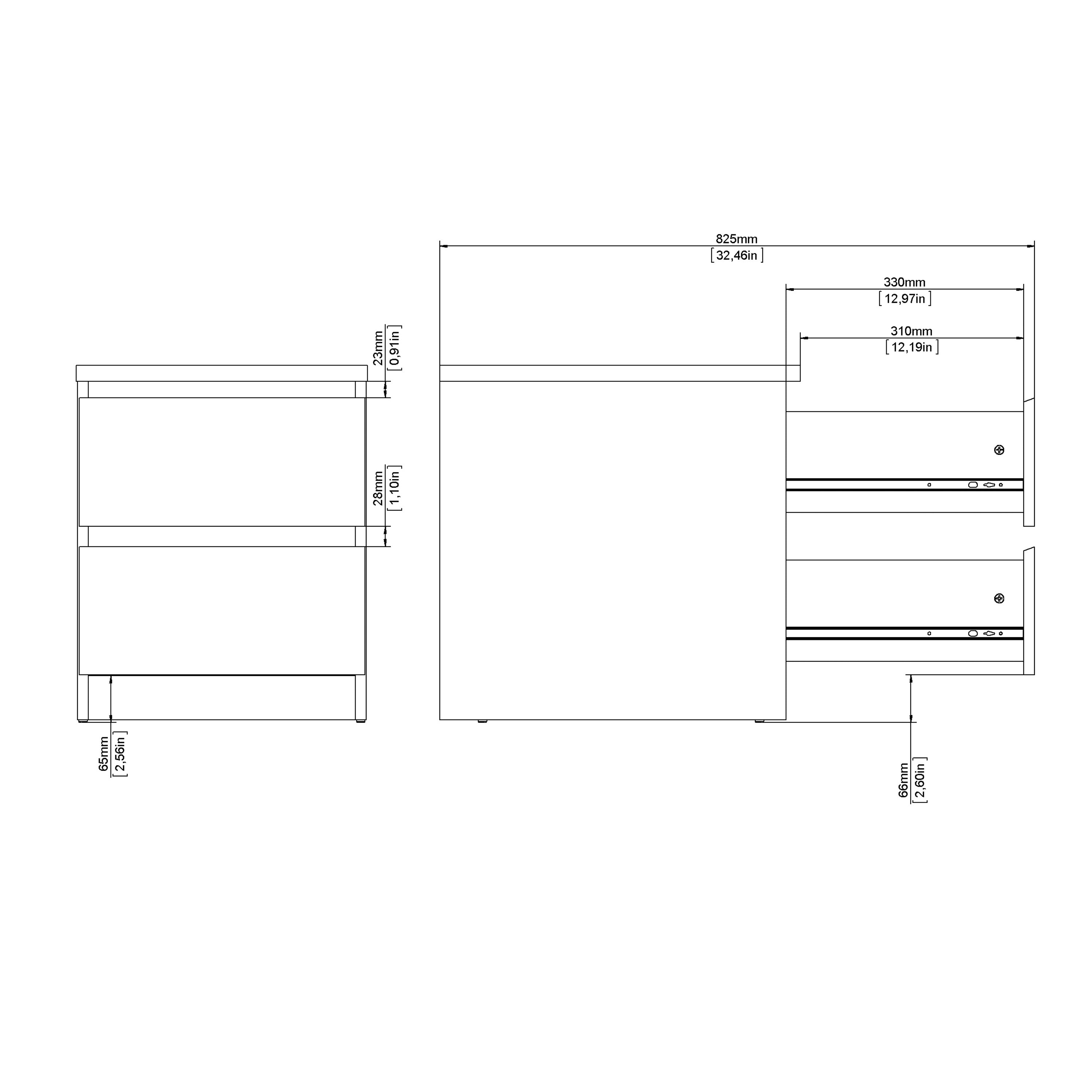 Naia Bedside 2 drawers in Jackson Hickory – FTG, view 10