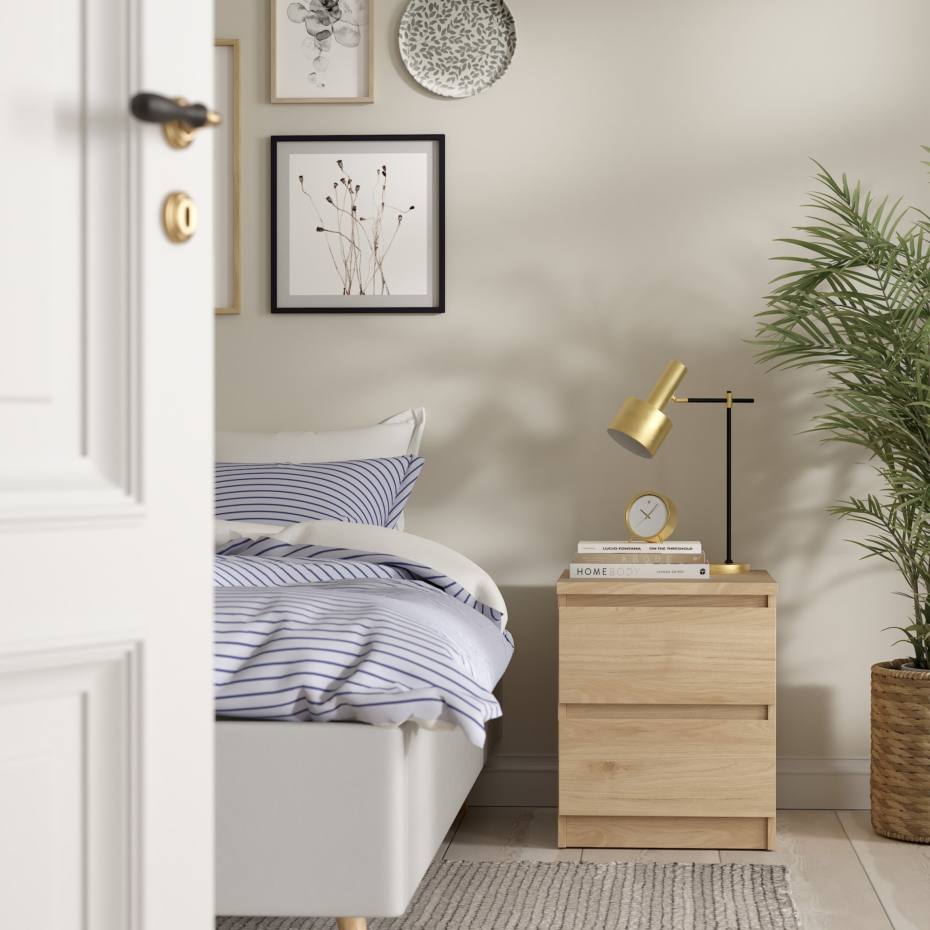 Naia Bedside 2 drawers in Jackson Hickory – FTG, view 5