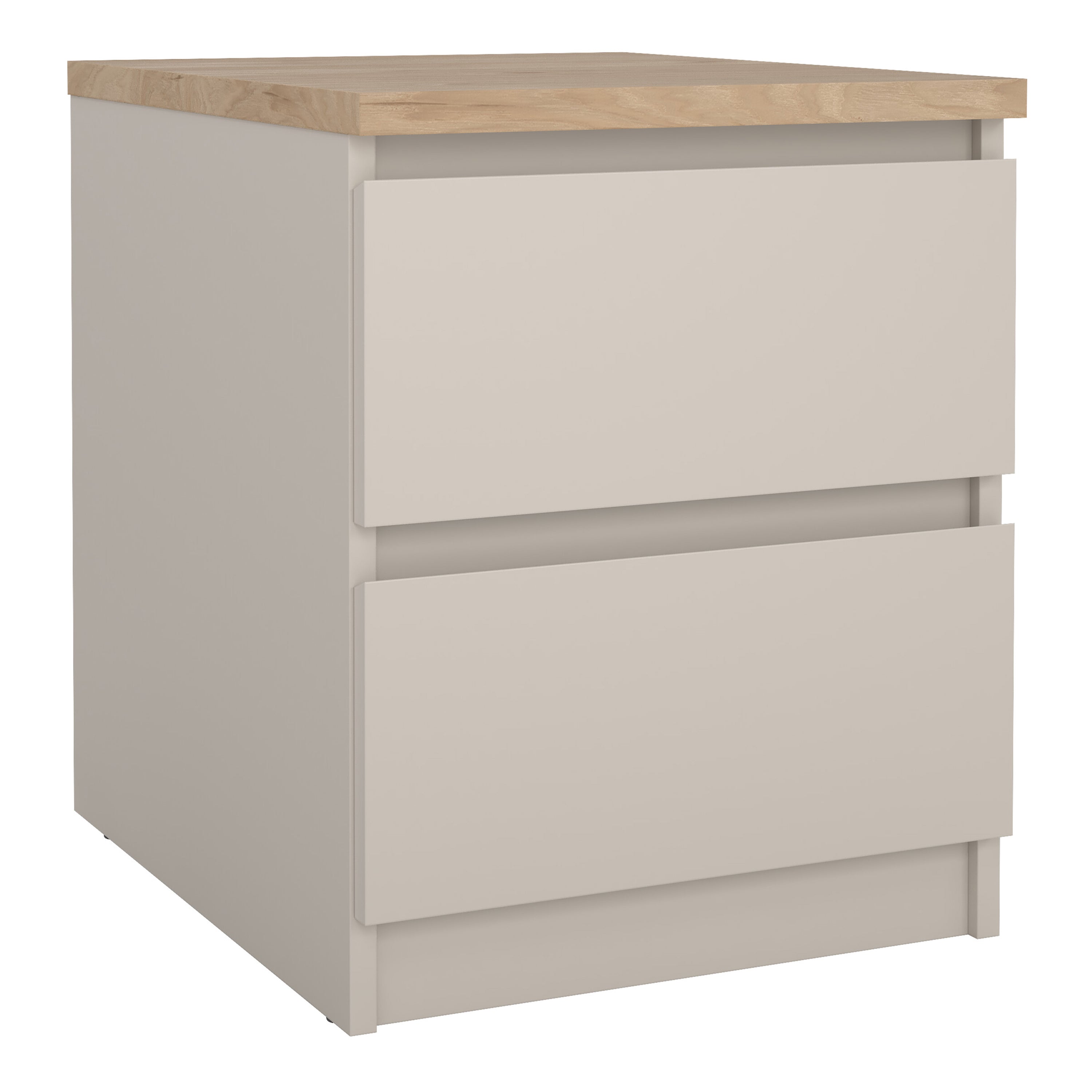 Naia Bedside 2 drawers in Cashmere Jackson Hickory – FTG