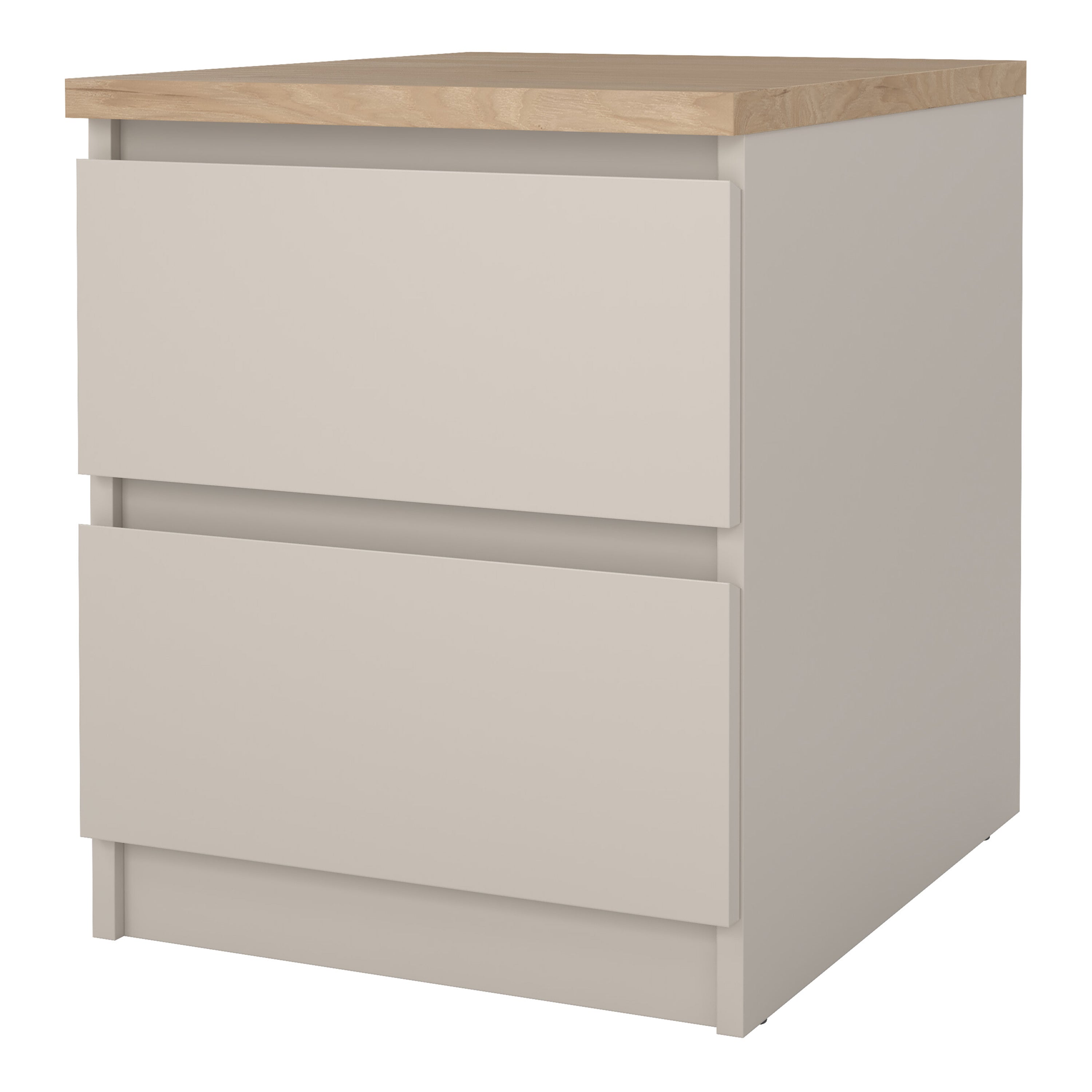 Naia Bedside 2 drawers in Cashmere Jackson Hickory – FTG, view 3