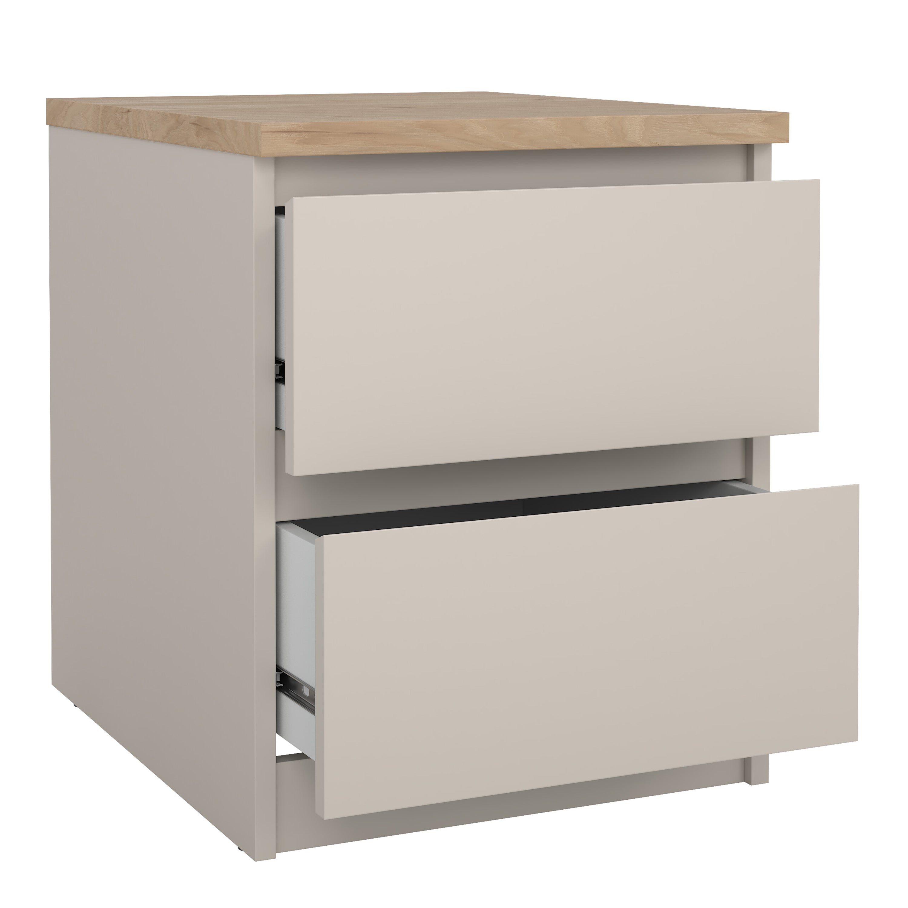 Naia Bedside 2 drawers in Cashmere Jackson Hickory – FTG, view 4