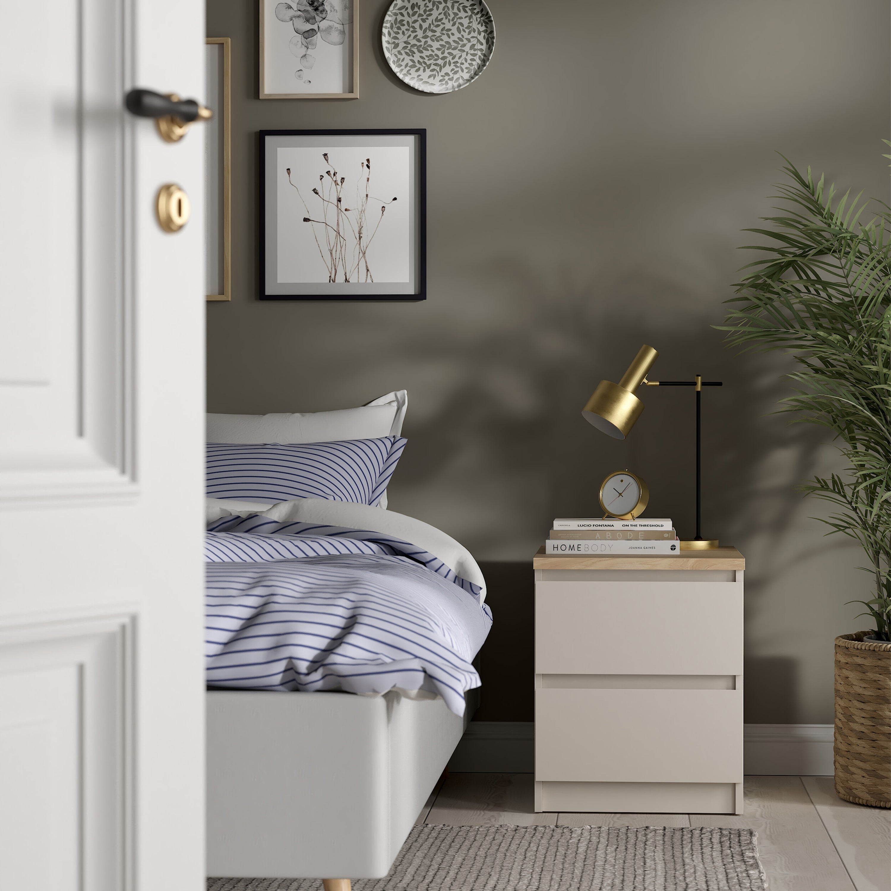 Naia Bedside 2 drawers in Cashmere Jackson Hickory – FTG, view 5