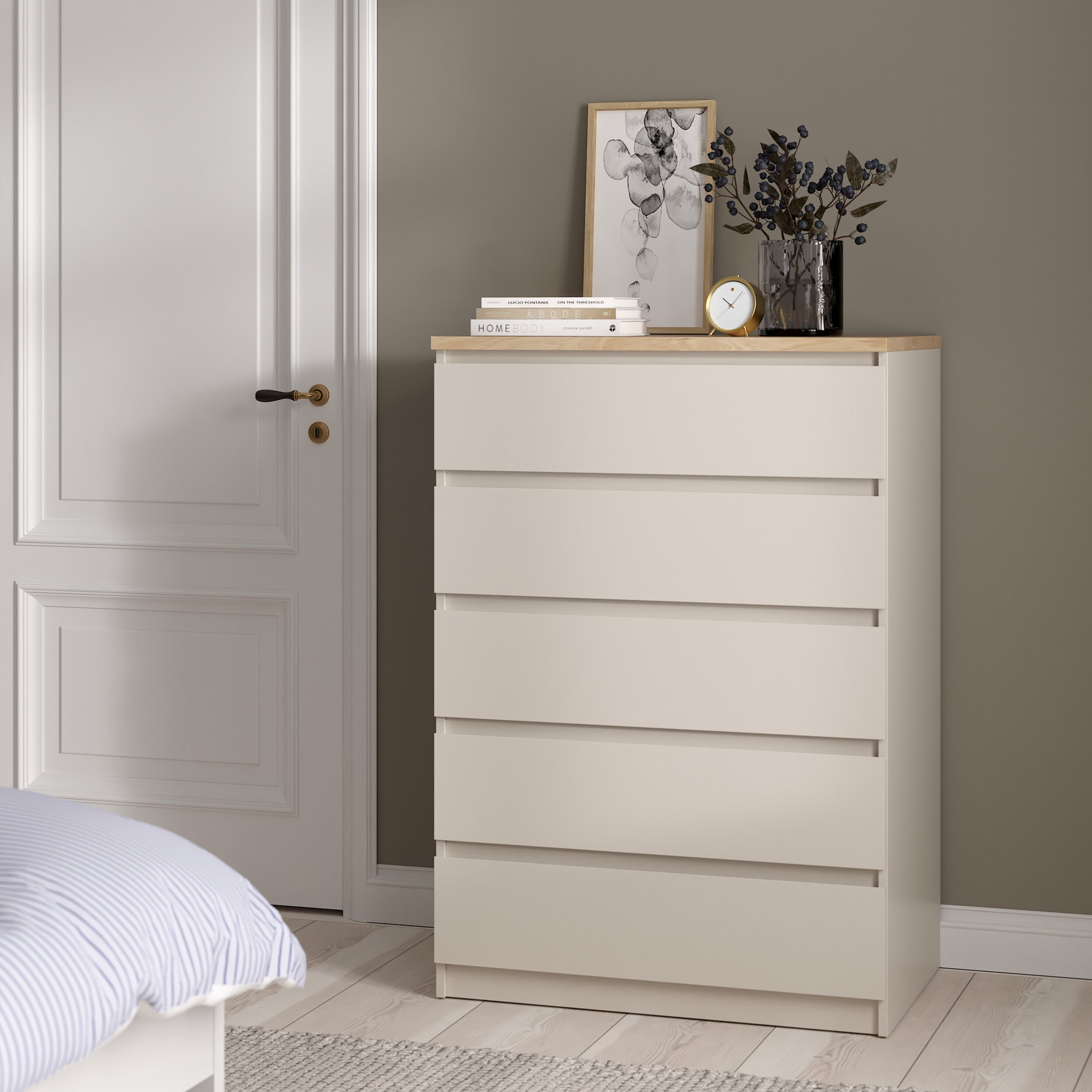 Naia Chest of 5 drawers in Cashmere Jackson Hickory – FTG, view 5