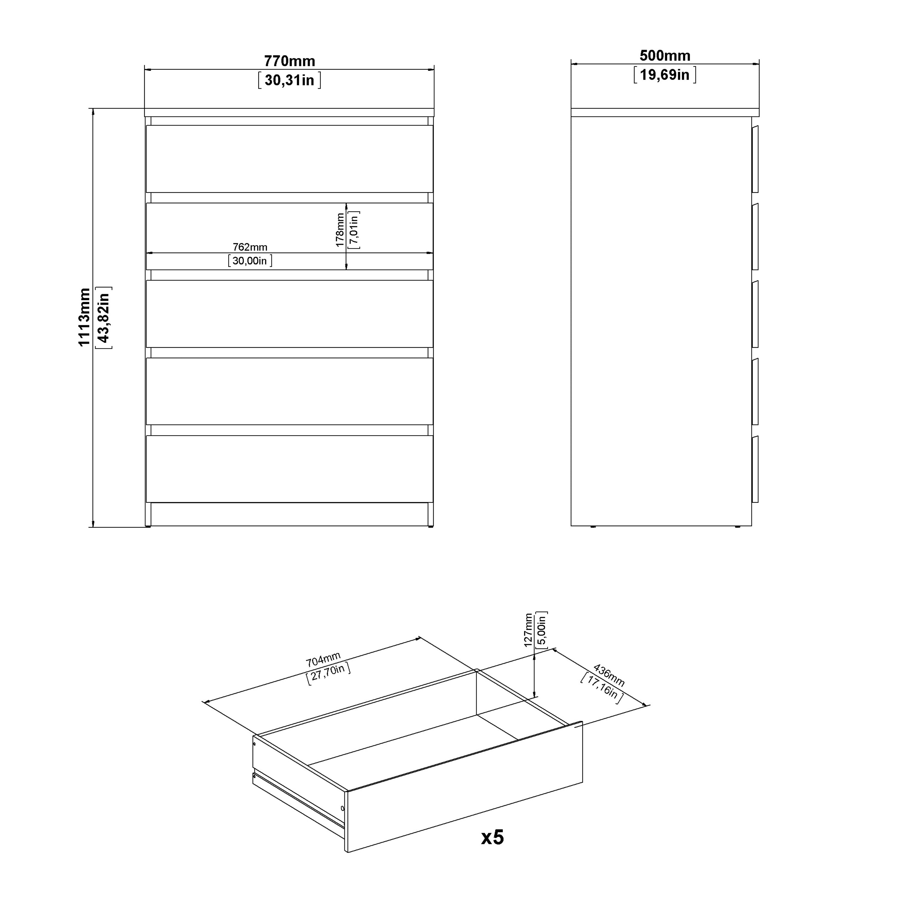 Naia Chest of 5 drawers in Cashmere Jackson Hickory – FTG, view 9