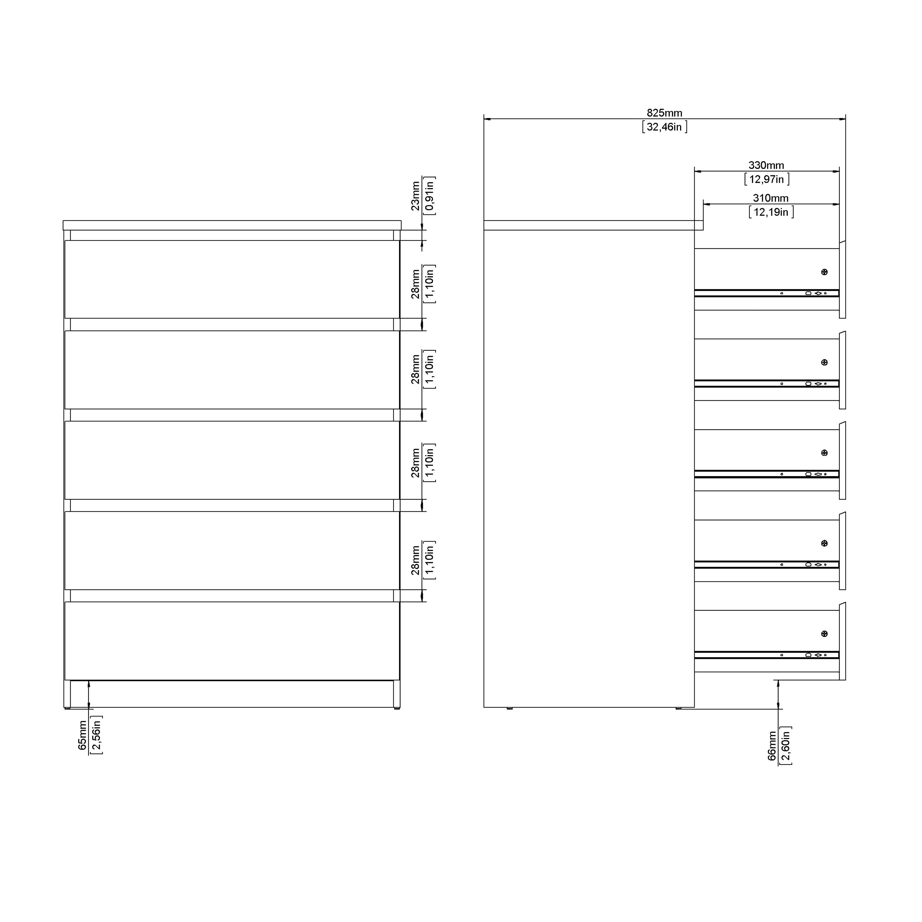 Naia Chest of 5 drawers in Cashmere Jackson Hickory – FTG, view 10